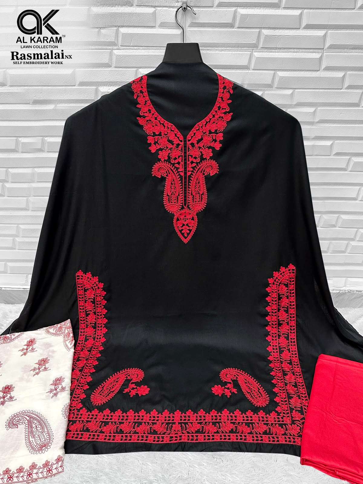 AL KARAM RASMALAI NX RAYON EMBROIDERY WORKS SUIT