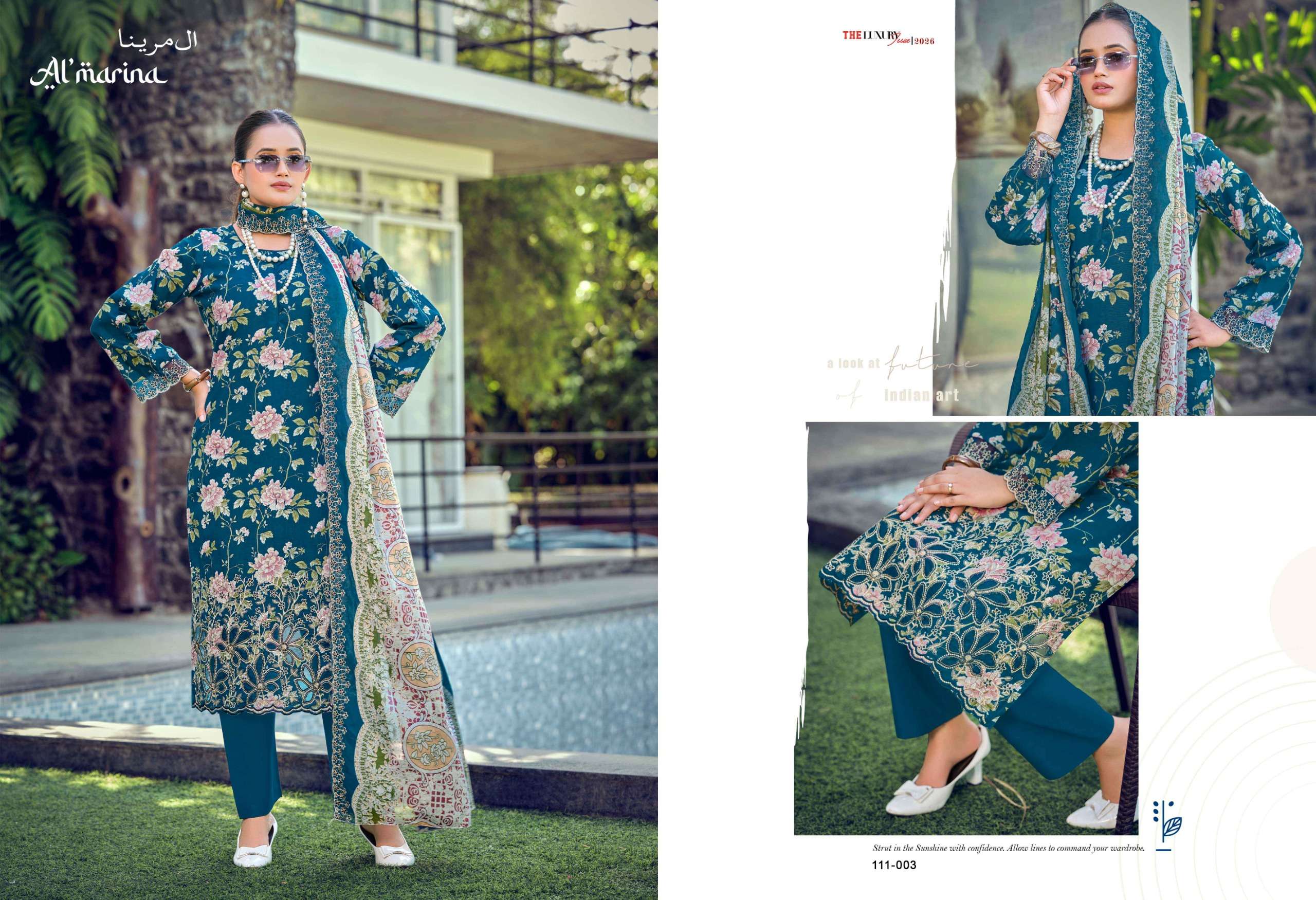 AL MARINA NADIYA COTTON DIGITAL PRINTS WITH EMBROIDERY WORK SUIT