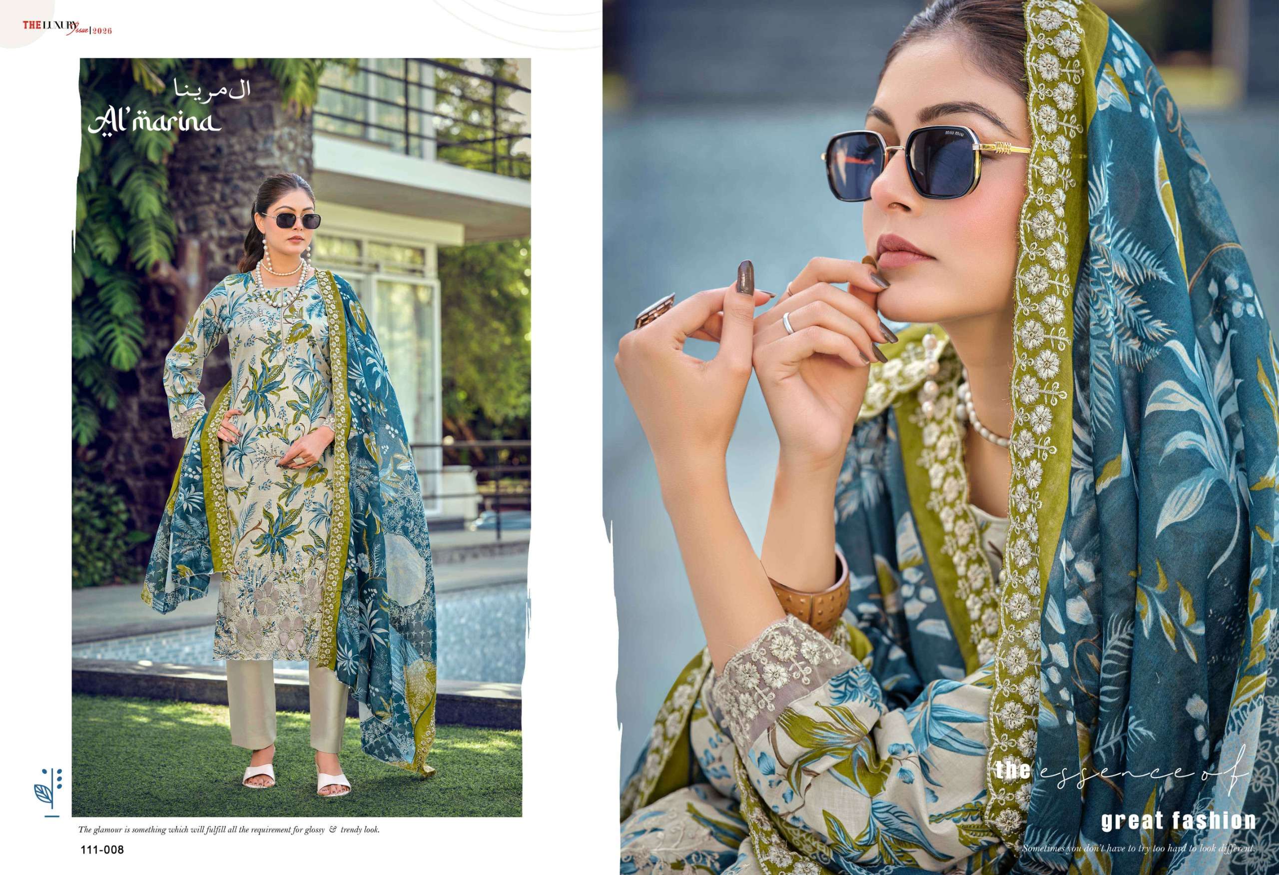 AL MARINA NADIYA COTTON DIGITAL PRINTS WITH EMBROIDERY WORK SUIT