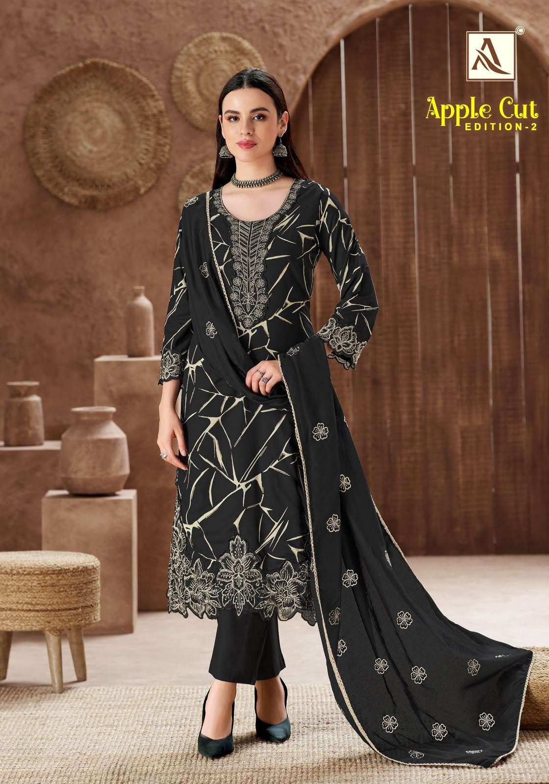 ALOK SUITS APPLE CUT EDITION 2 VISCOSE FOIL PRINT WITH FANCY EMBROIDERY WORK SUIT