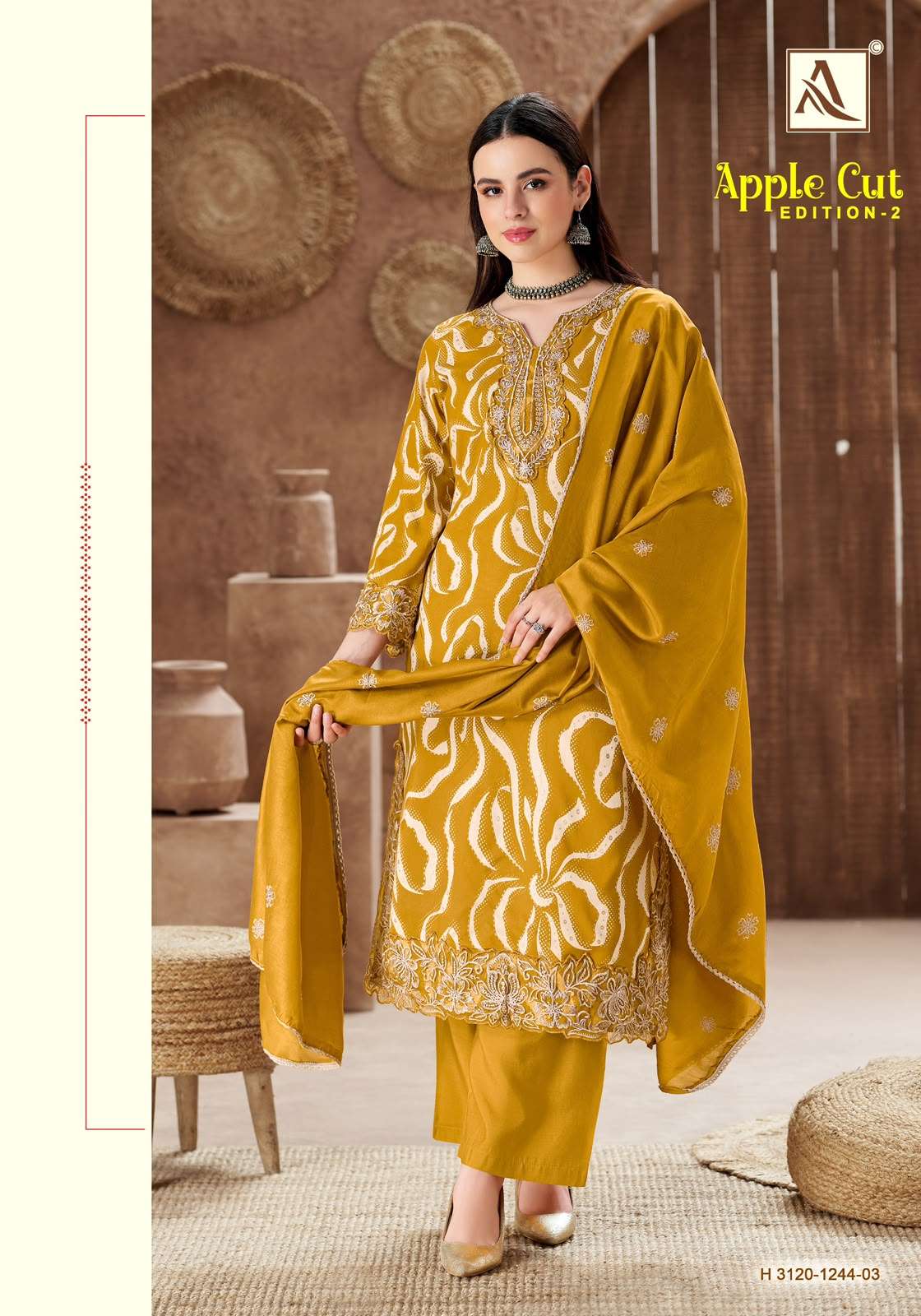 ALOK SUITS APPLE CUT EDITION 2 VISCOSE FOIL PRINT WITH FANCY EMBROIDERY WORK SUIT