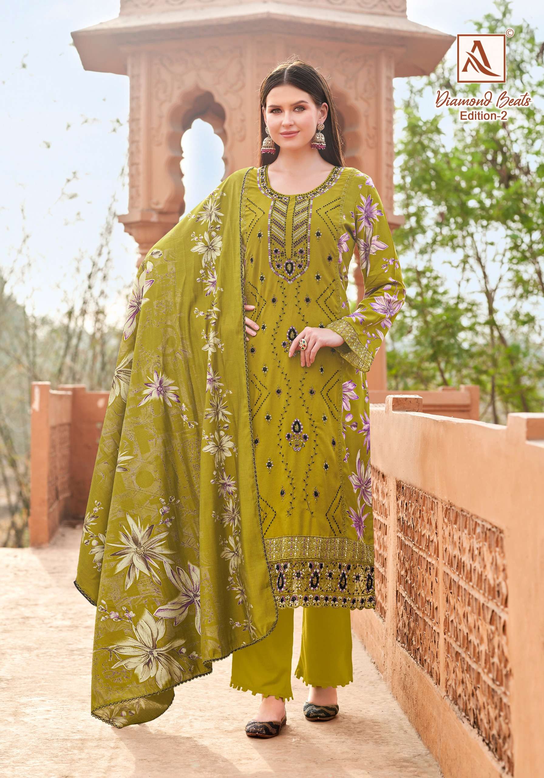 ALOK SUITS DIAMOND BEATS EDITION 2 RAYON PRINT WITH FANCY EMBROIDERY WORK SUIT