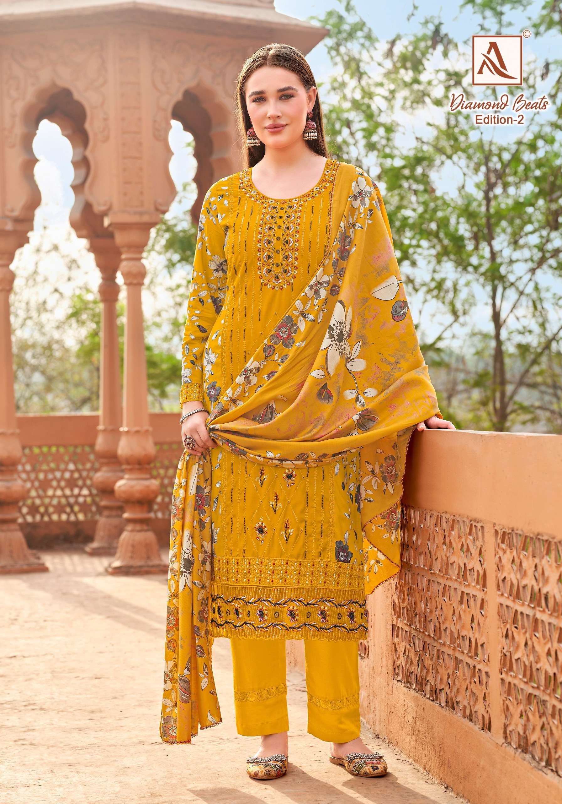 ALOK SUITS DIAMOND BEATS EDITION 2 RAYON PRINT WITH FANCY EMBROIDERY WORK SUIT