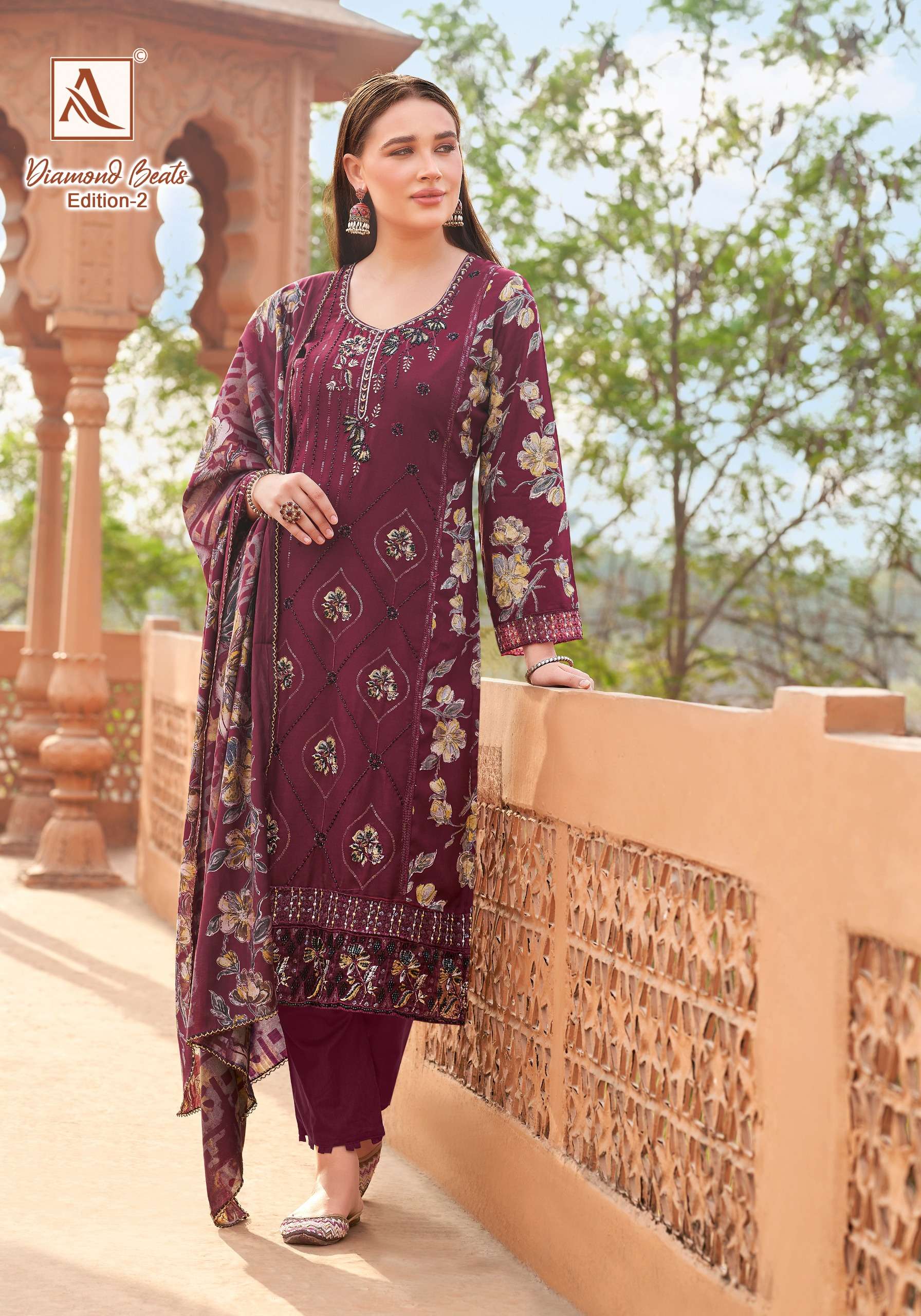 ALOK SUITS DIAMOND BEATS EDITION 2 RAYON PRINT WITH FANCY EMBROIDERY WORK SUIT