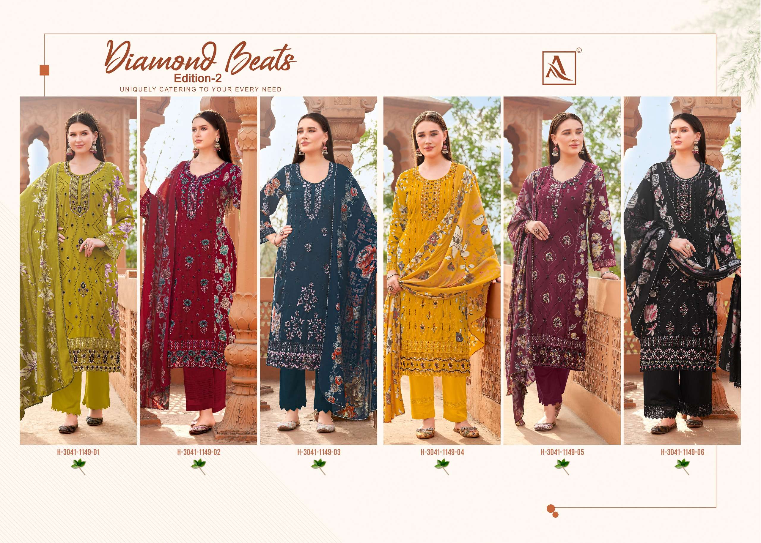 ALOK SUITS DIAMOND BEATS EDITION 2 RAYON PRINT WITH FANCY EMBROIDERY WORK SUIT