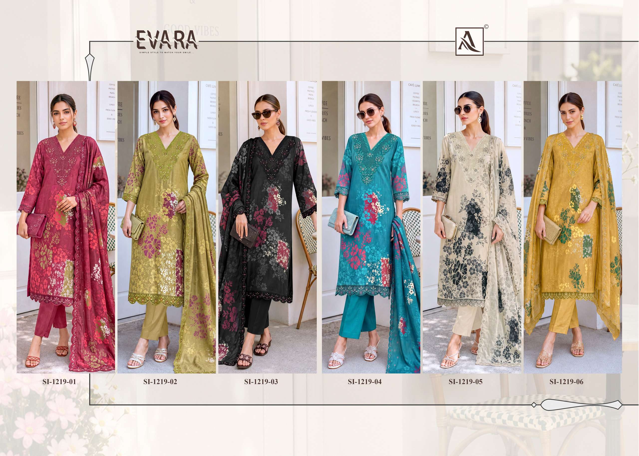 ALOK SUITS EVARA VISCOSE DIGITAL PRINT WITH FANCY EMBROIDERY WORK SUIT