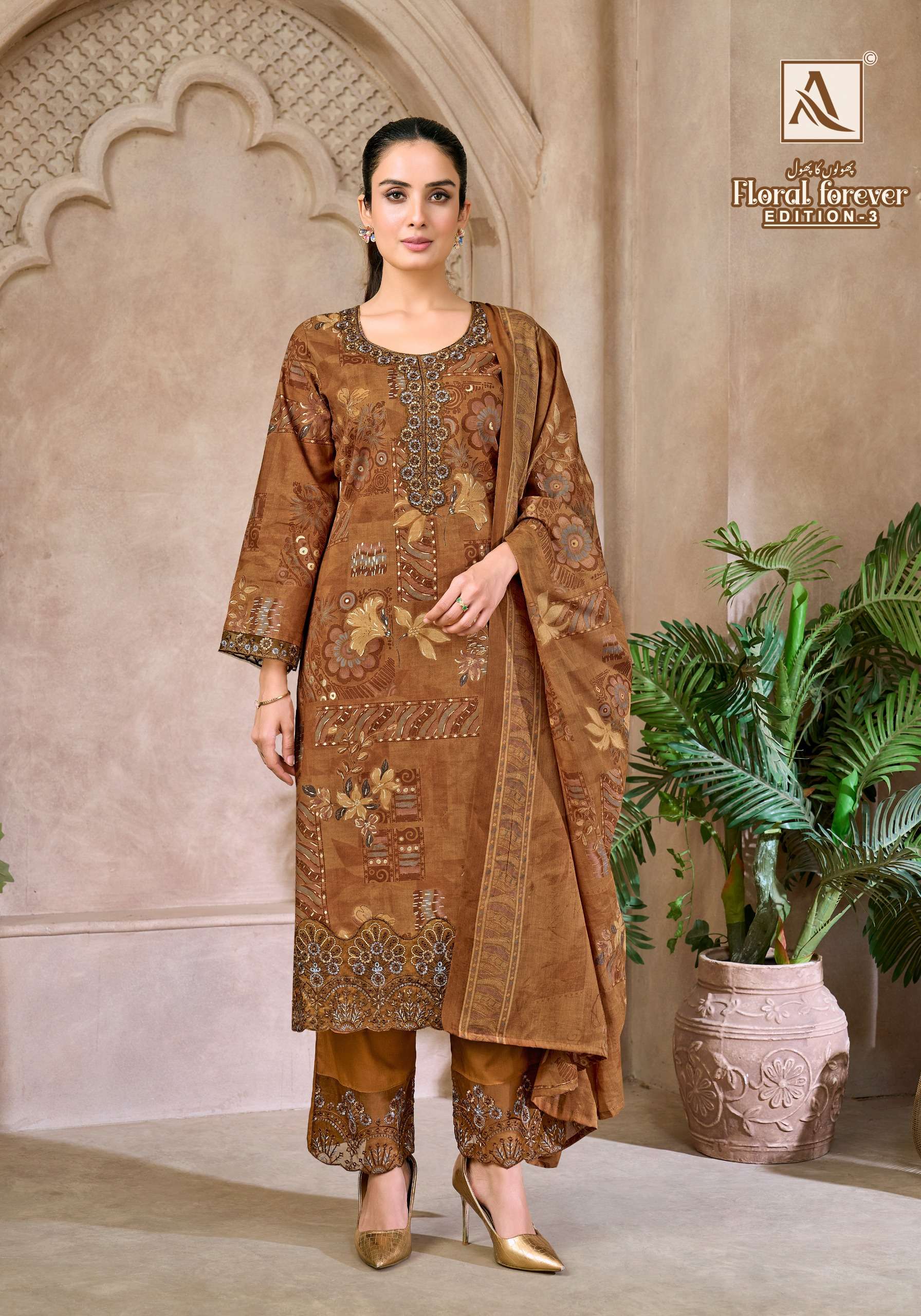 ALOK SUITS FLORAL FOREVER EDITION 3 COTTON PRINT WITH FANCY EMBROIDERY WORK SUIT
