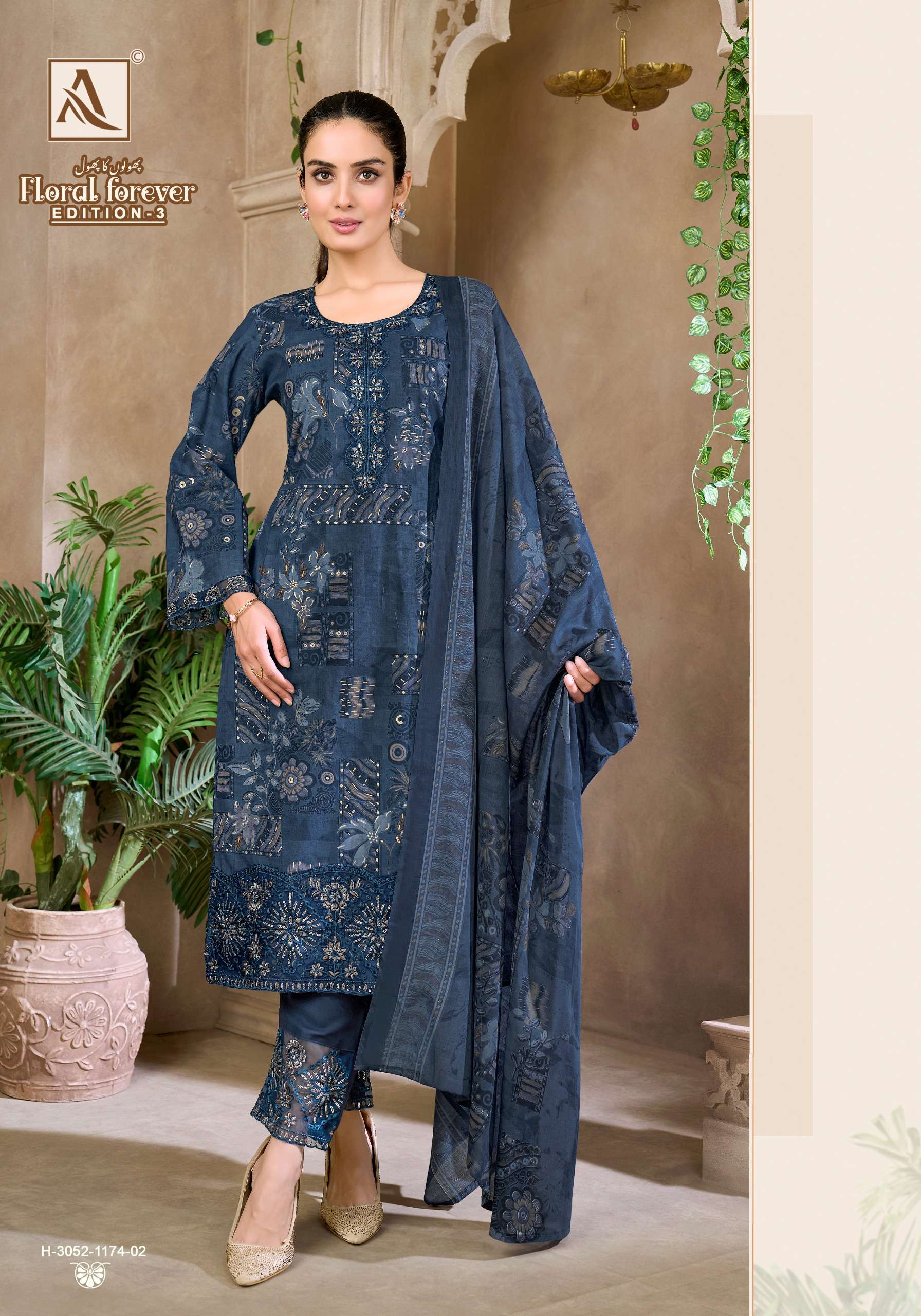 ALOK SUITS FLORAL FOREVER EDITION 3 COTTON PRINT WITH FANCY EMBROIDERY WORK SUIT