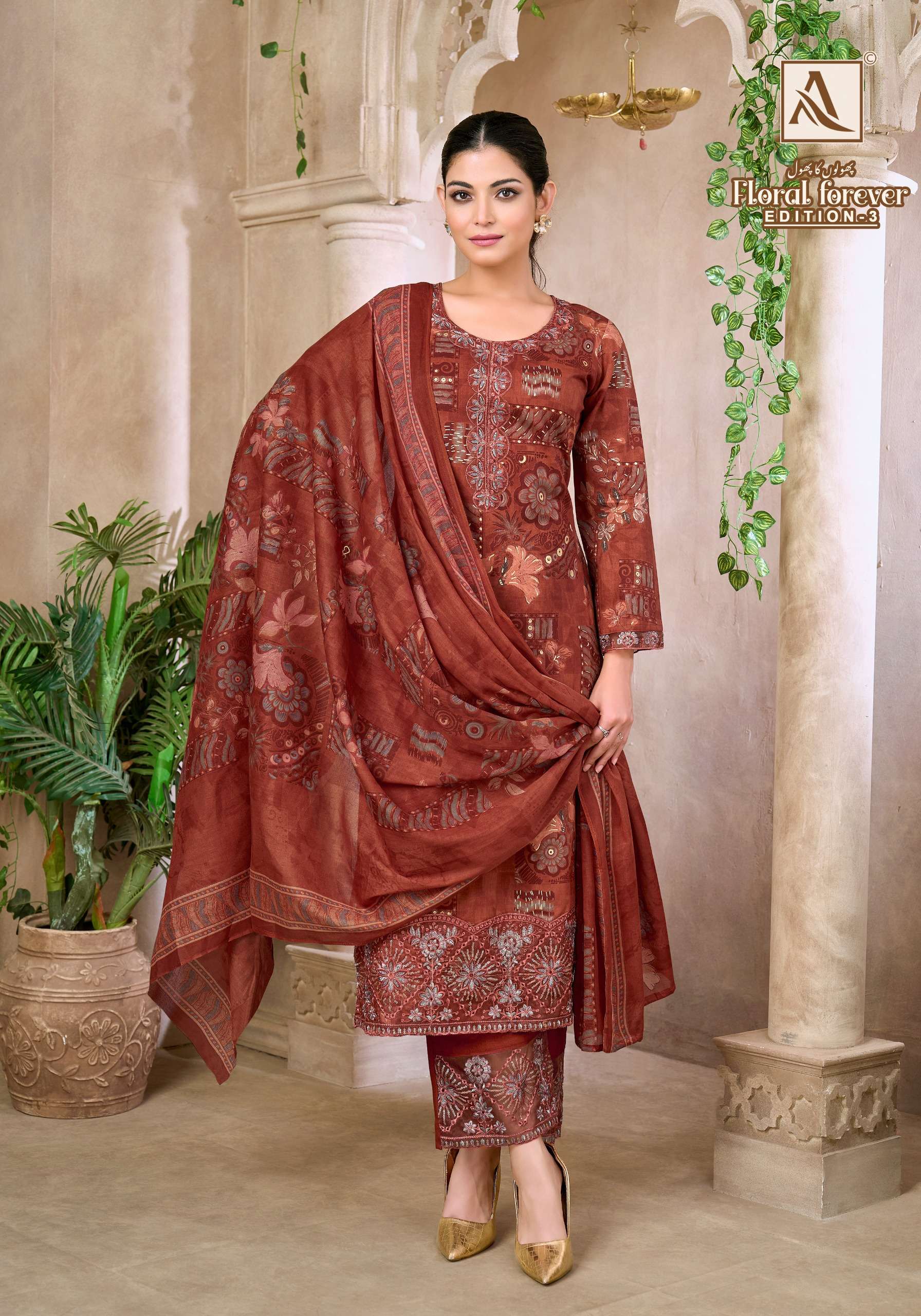 ALOK SUITS FLORAL FOREVER EDITION 3 COTTON PRINT WITH FANCY EMBROIDERY WORK SUIT
