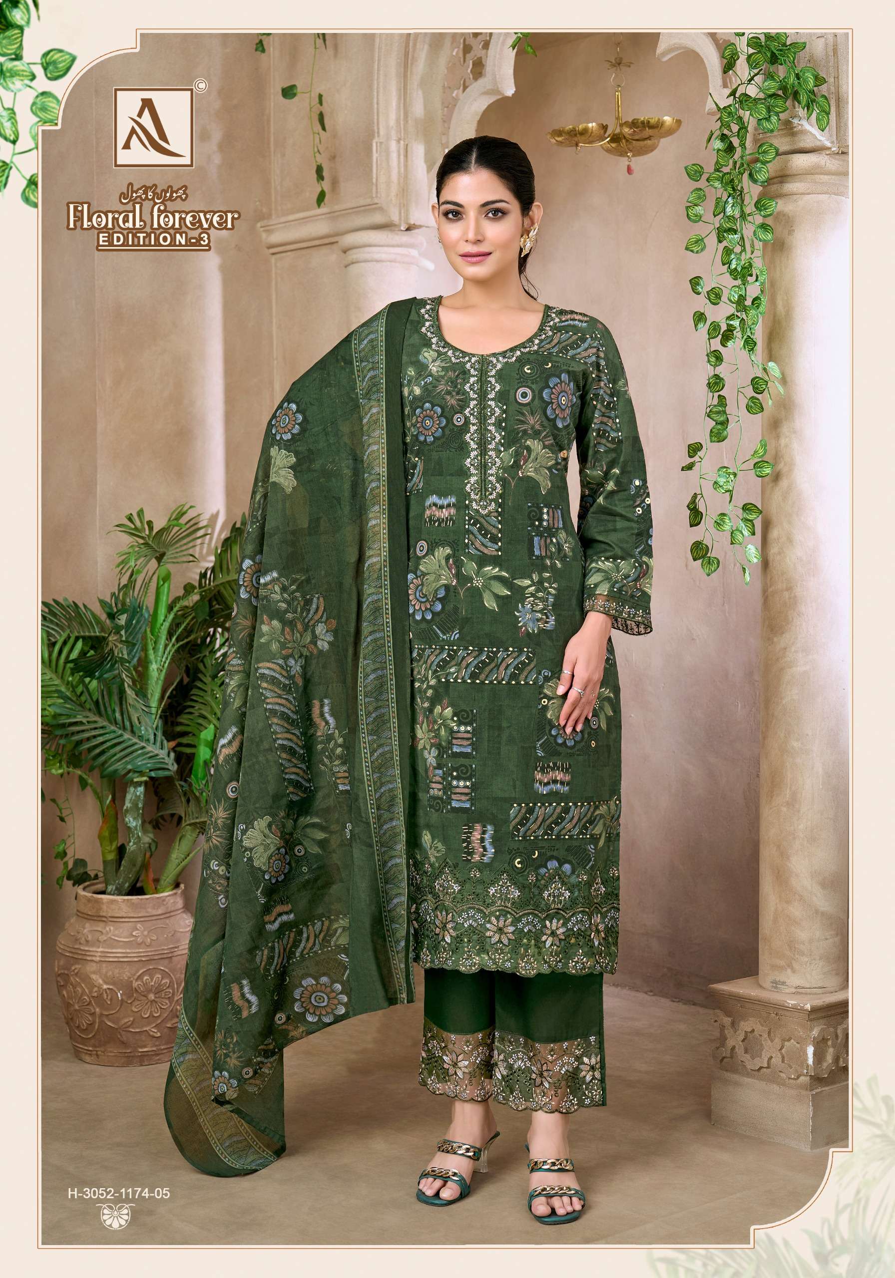 ALOK SUITS FLORAL FOREVER EDITION 3 COTTON PRINT WITH FANCY EMBROIDERY WORK SUIT