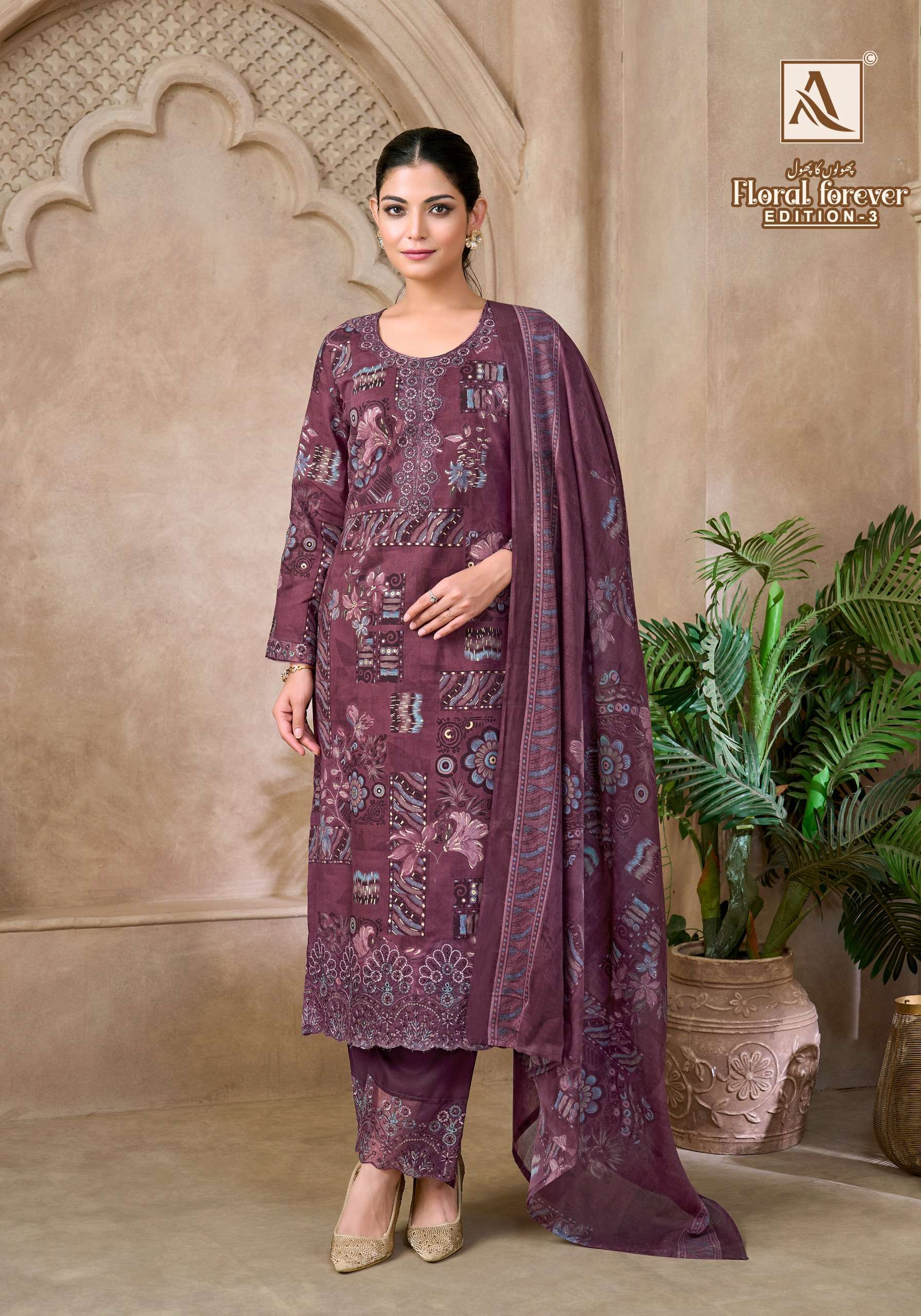 ALOK SUITS FLORAL FOREVER EDITION 3 COTTON PRINT WITH FANCY EMBROIDERY WORK SUIT