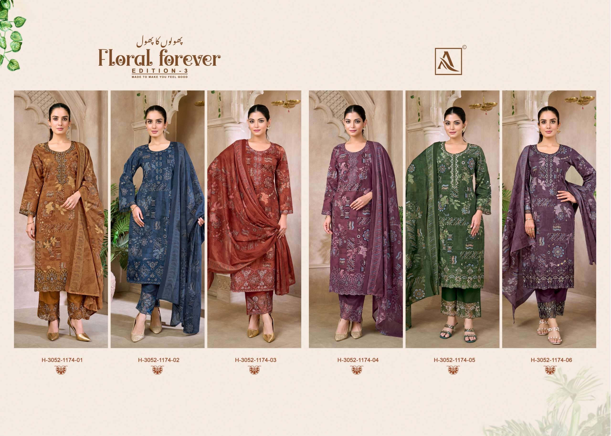 ALOK SUITS FLORAL FOREVER EDITION 3 COTTON PRINT WITH FANCY EMBROIDERY WORK SUIT