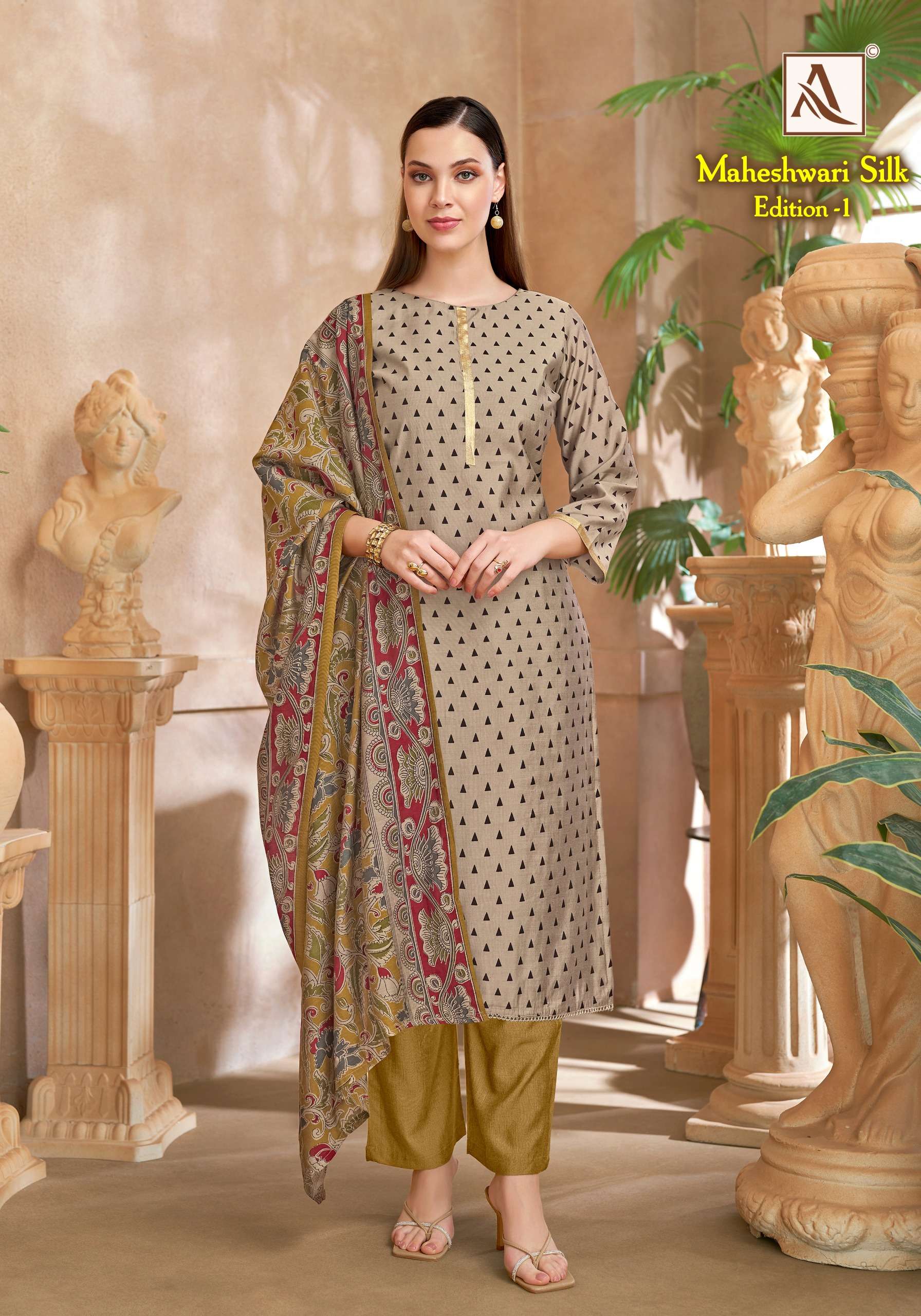 ALOK SUITS MAHESWARI SILK EDITION 1 VISCOSE PRINT WITH FANCY WORK SUIT