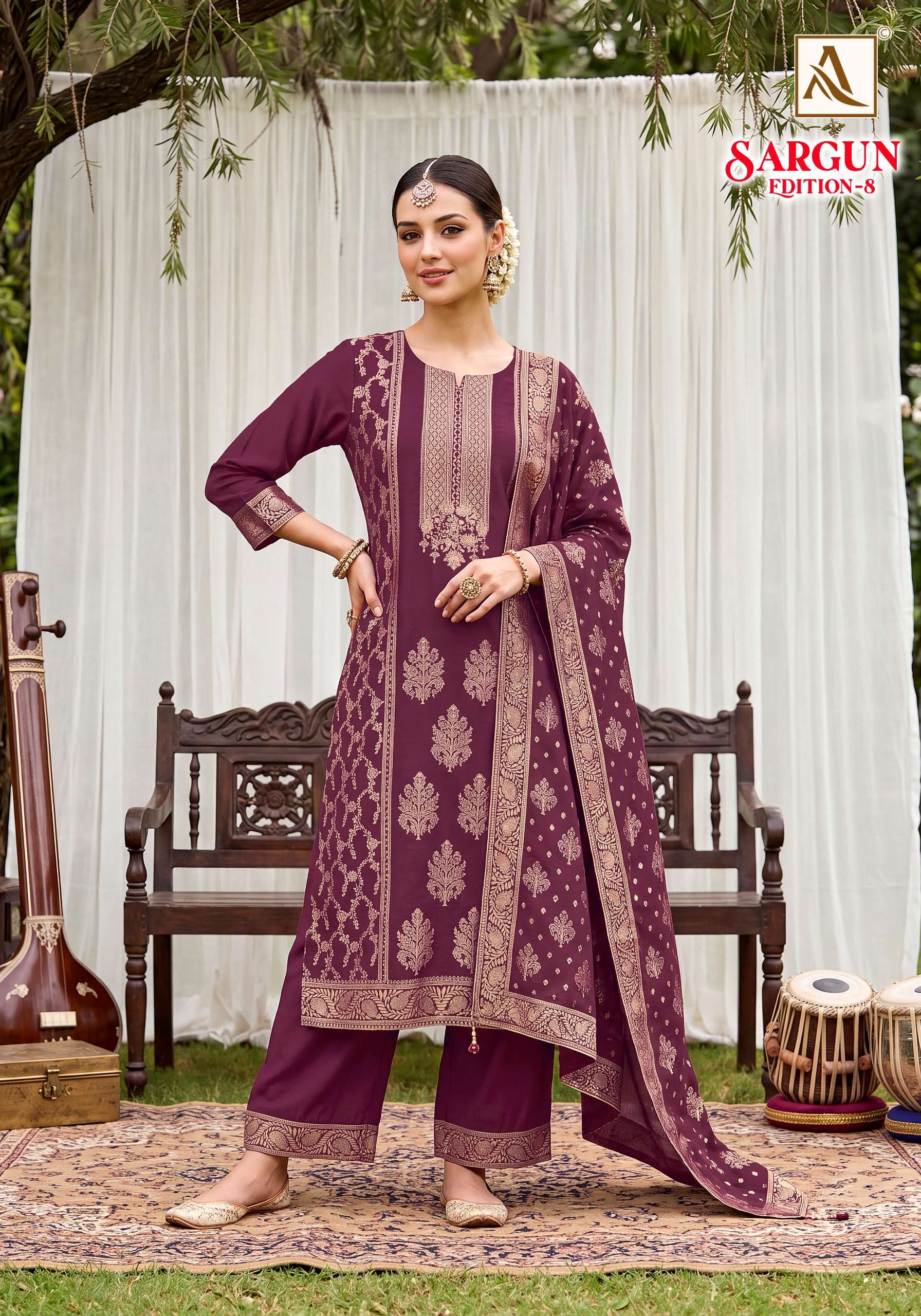 ALOK SUITS SARGUN VOL 8 VISCOSE JACQUARD DESIGNER WORK SUIT