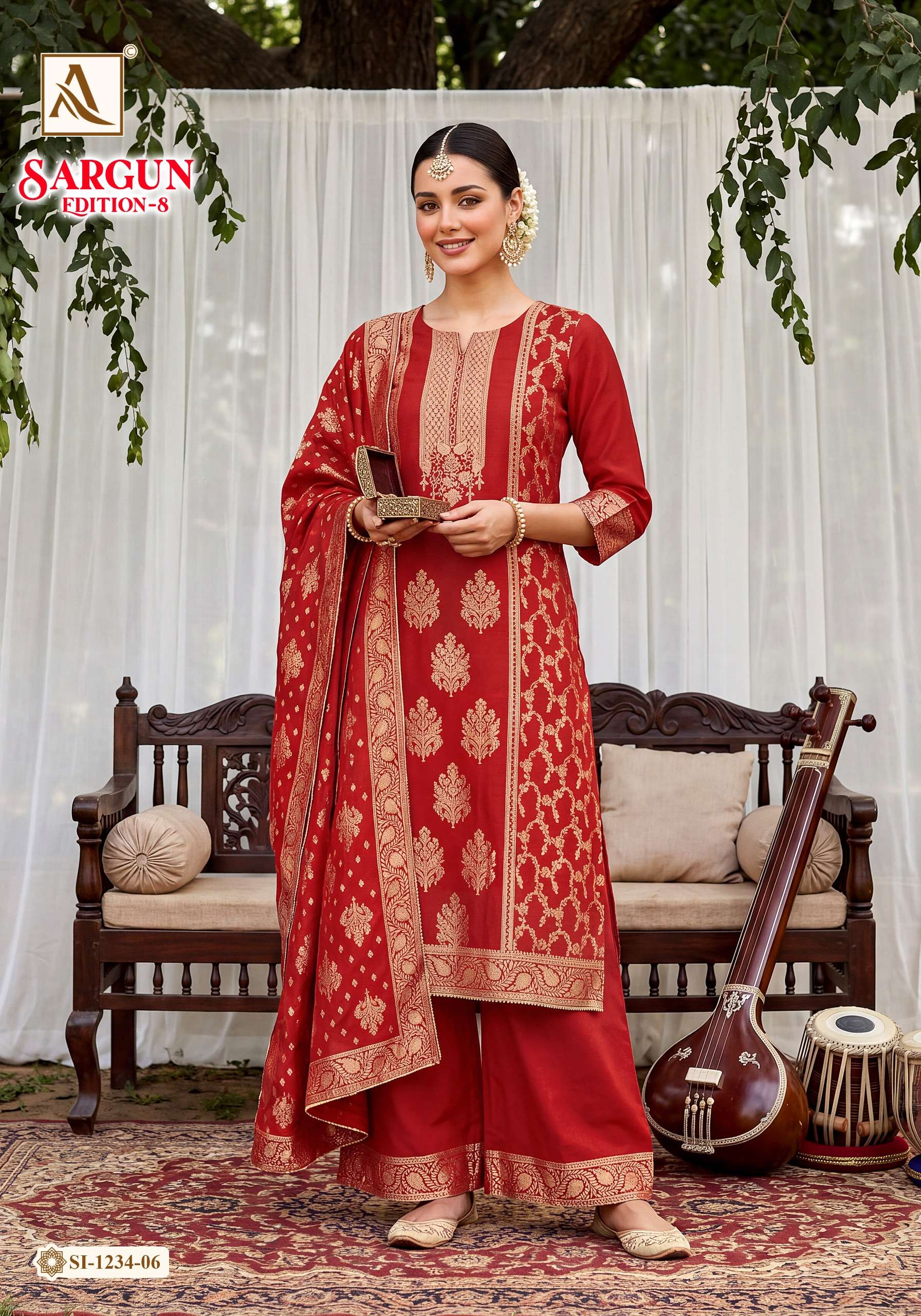 ALOK SUITS SARGUN VOL 8 VISCOSE JACQUARD DESIGNER WORK SUIT