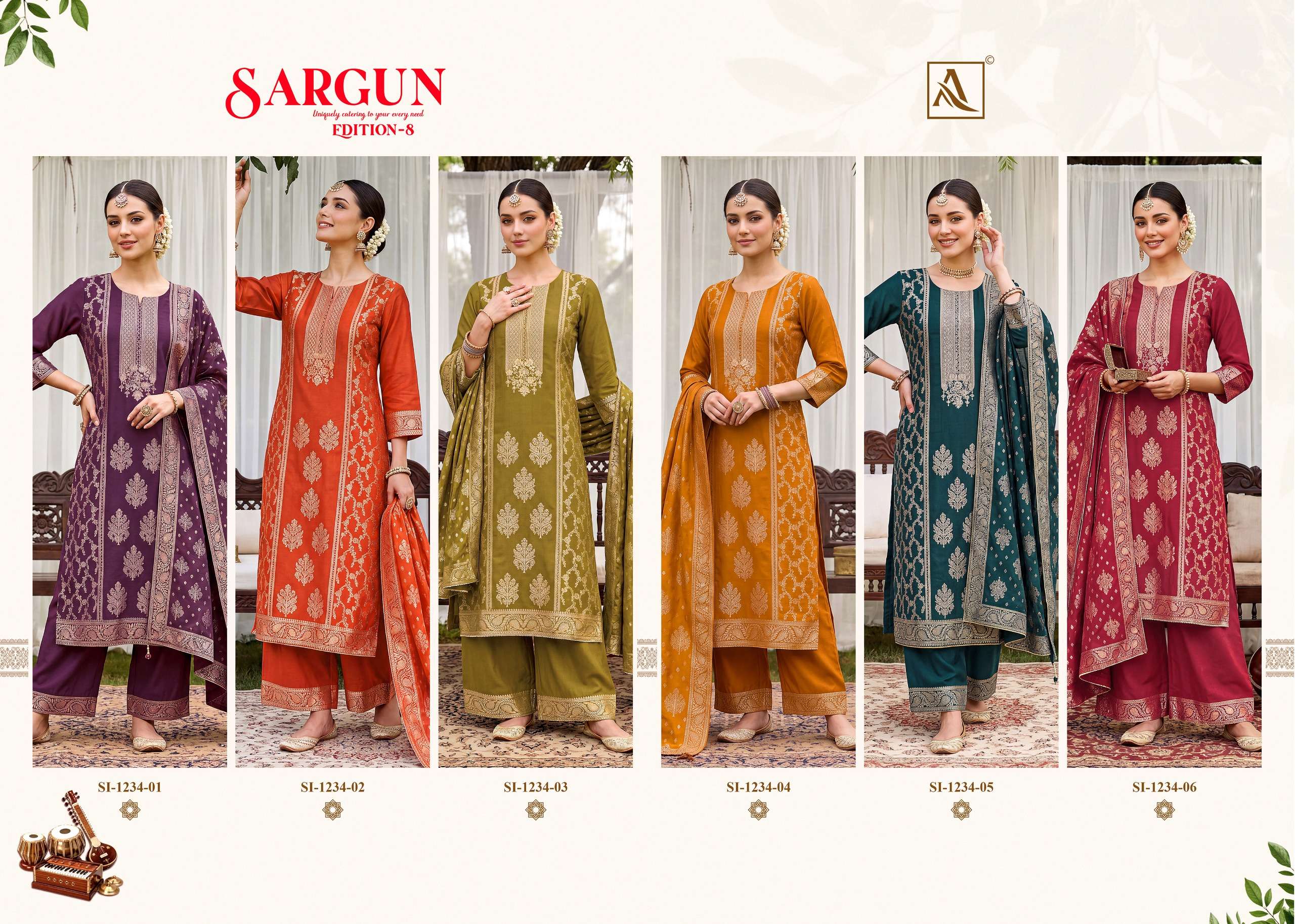 ALOK SUITS SARGUN VOL 8 VISCOSE JACQUARD DESIGNER WORK SUIT