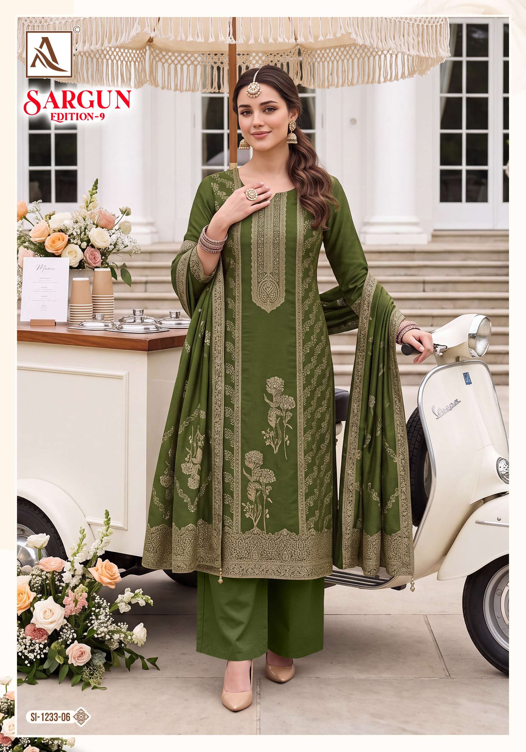 ALOK SUITS SARGUN VOL 9 VISCOSE JACQUARD DESIGNER WORK LADIES SUIT
