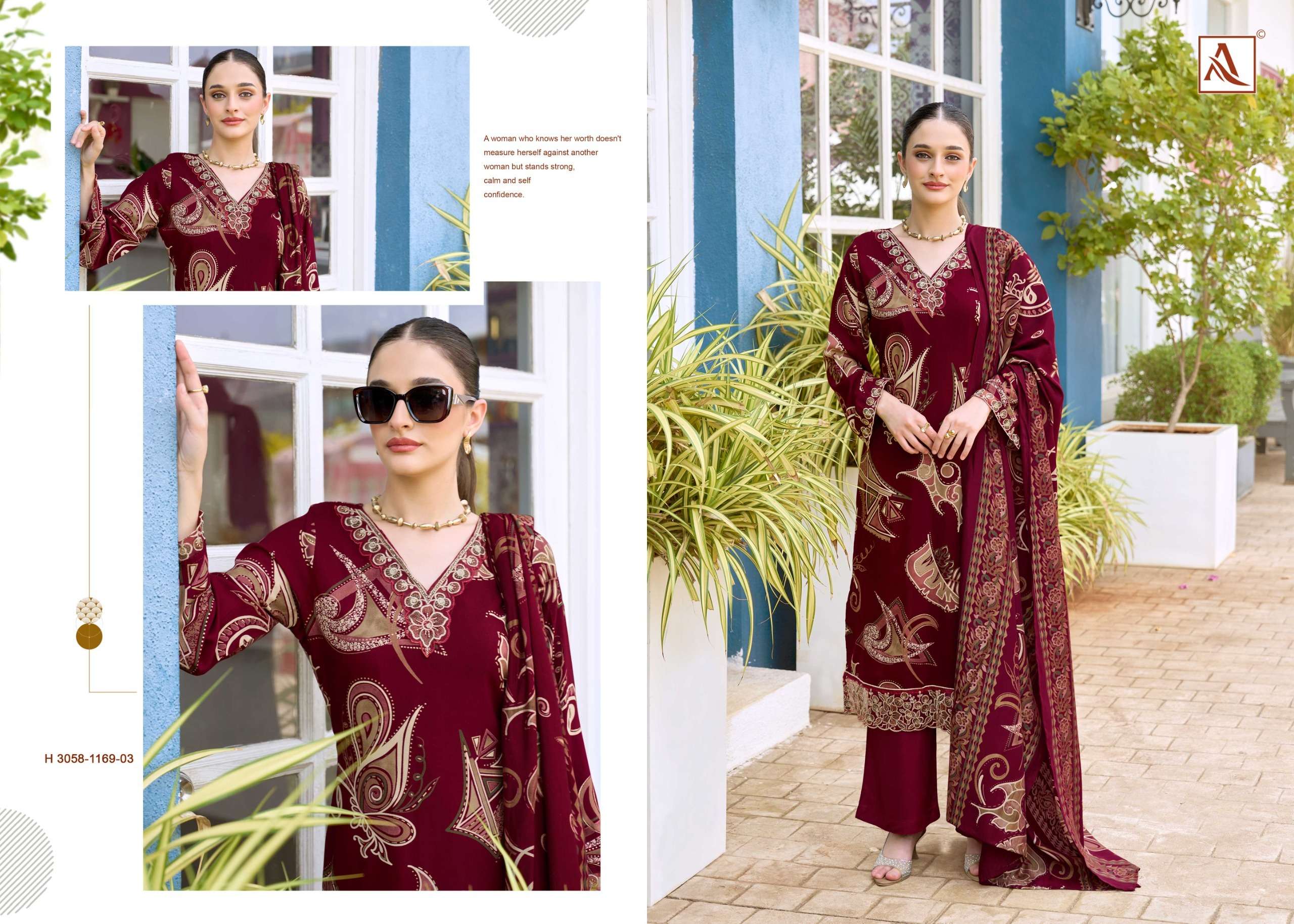 ALOK SUITS TURKISH EDITION 19 VISCOSE RAYON PRINT WITH FANCY WORK SUIT