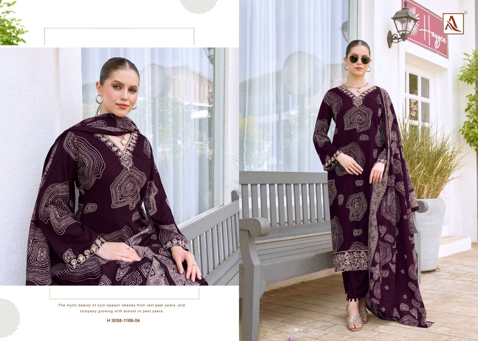 ALOK SUITS TURKISH EDITION 19 VISCOSE RAYON PRINT WITH FANCY WORK SUIT