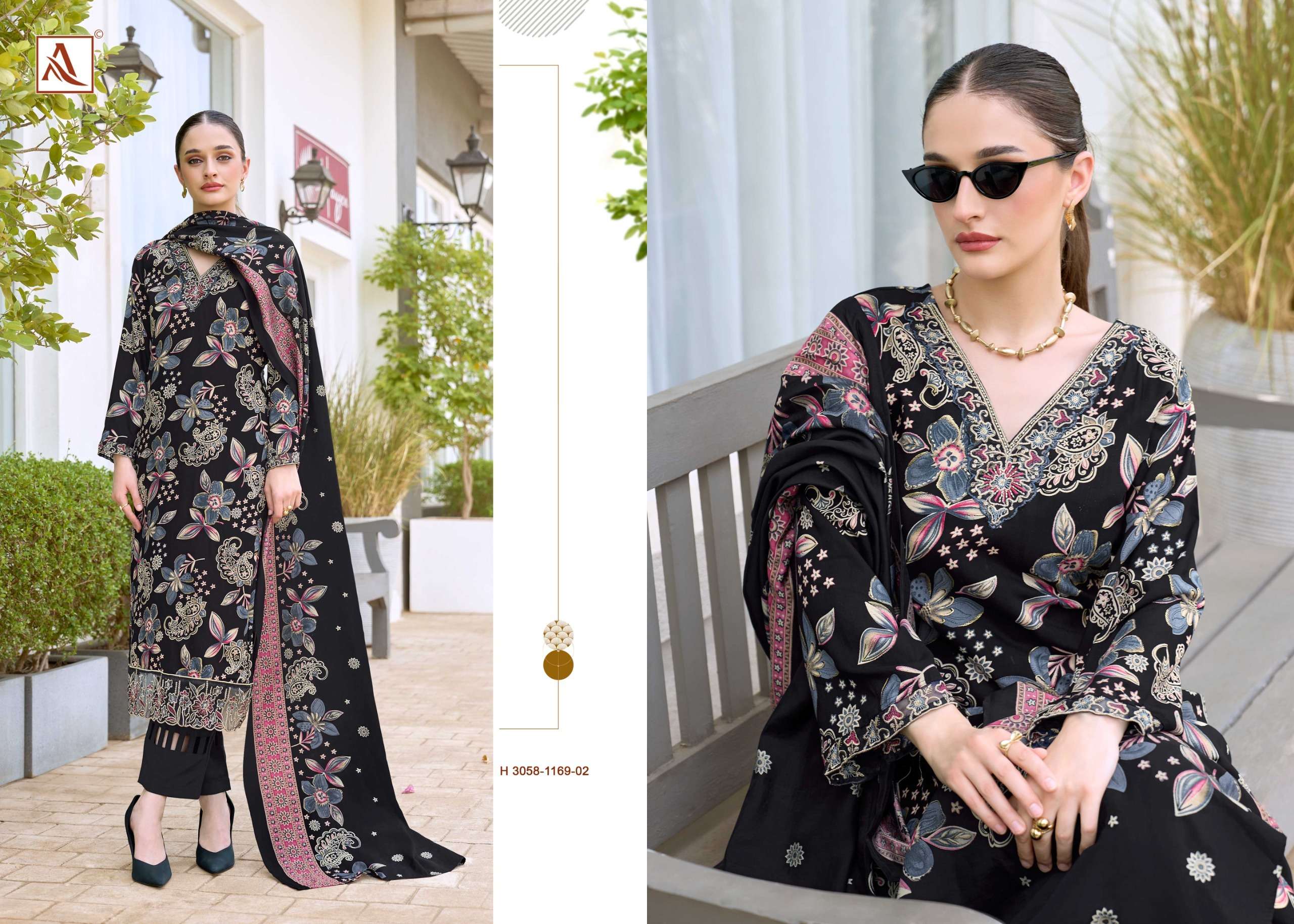ALOK SUITS TURKISH EDITION 19 VISCOSE RAYON PRINT WITH FANCY WORK SUIT