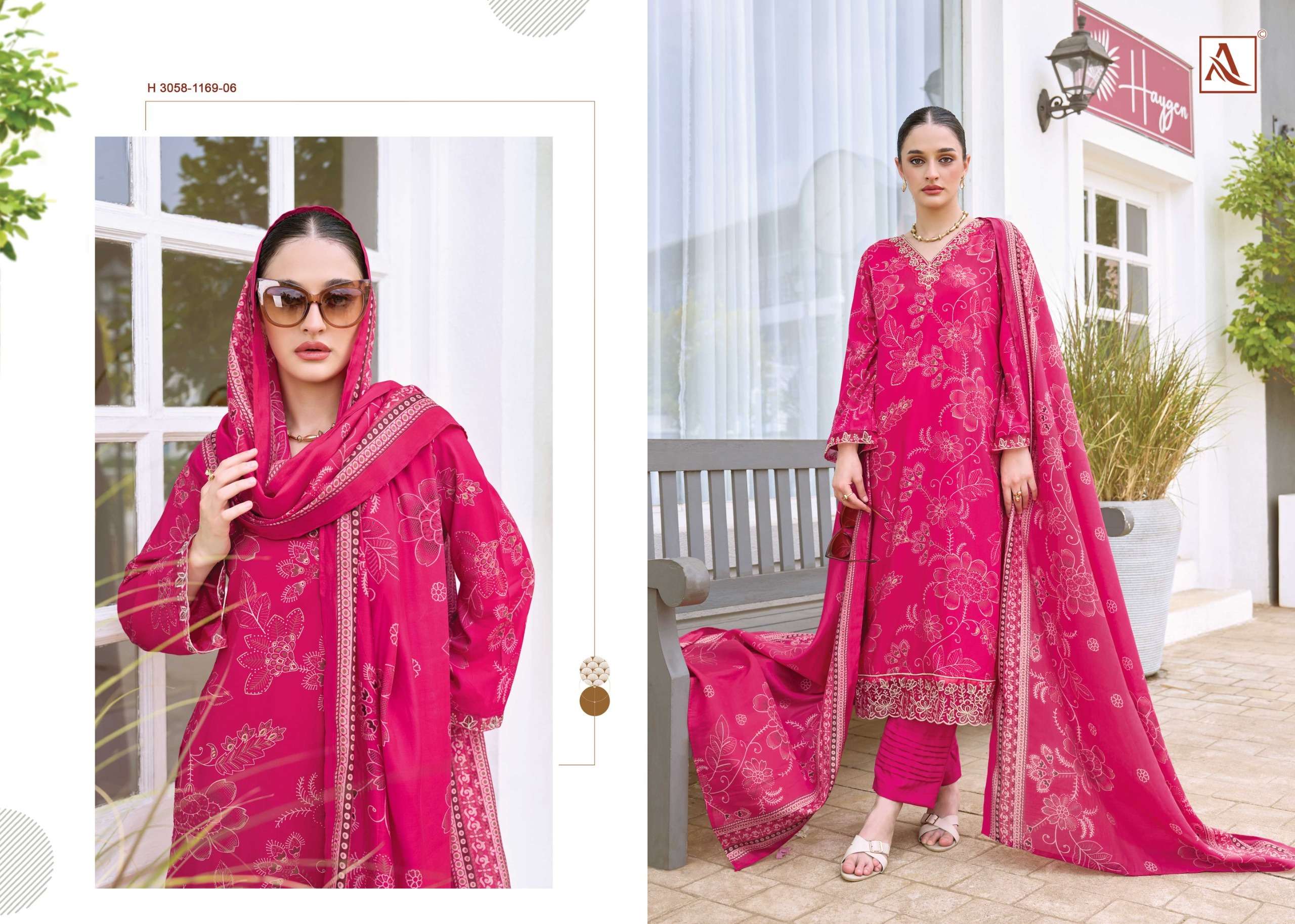 ALOK SUITS TURKISH EDITION 19 VISCOSE RAYON PRINT WITH FANCY WORK SUIT