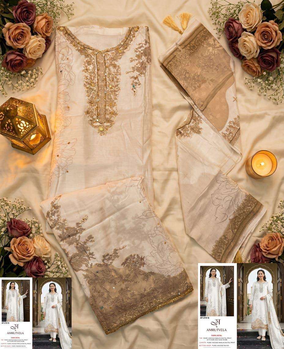AMRUTVELA AT 210 EFGH VISCOSE DIGITAL PRINT WITH DESIGNER WORK SUIT