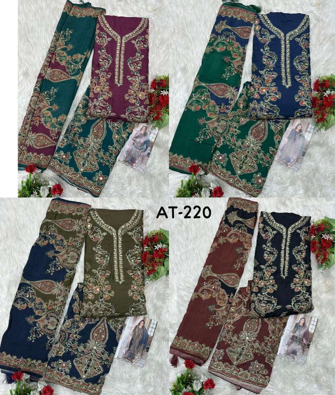 AMRUTVELA AT 220 VISCOSE DIGITAL PRINT WITH HAND WORK DESIGNER SUIT