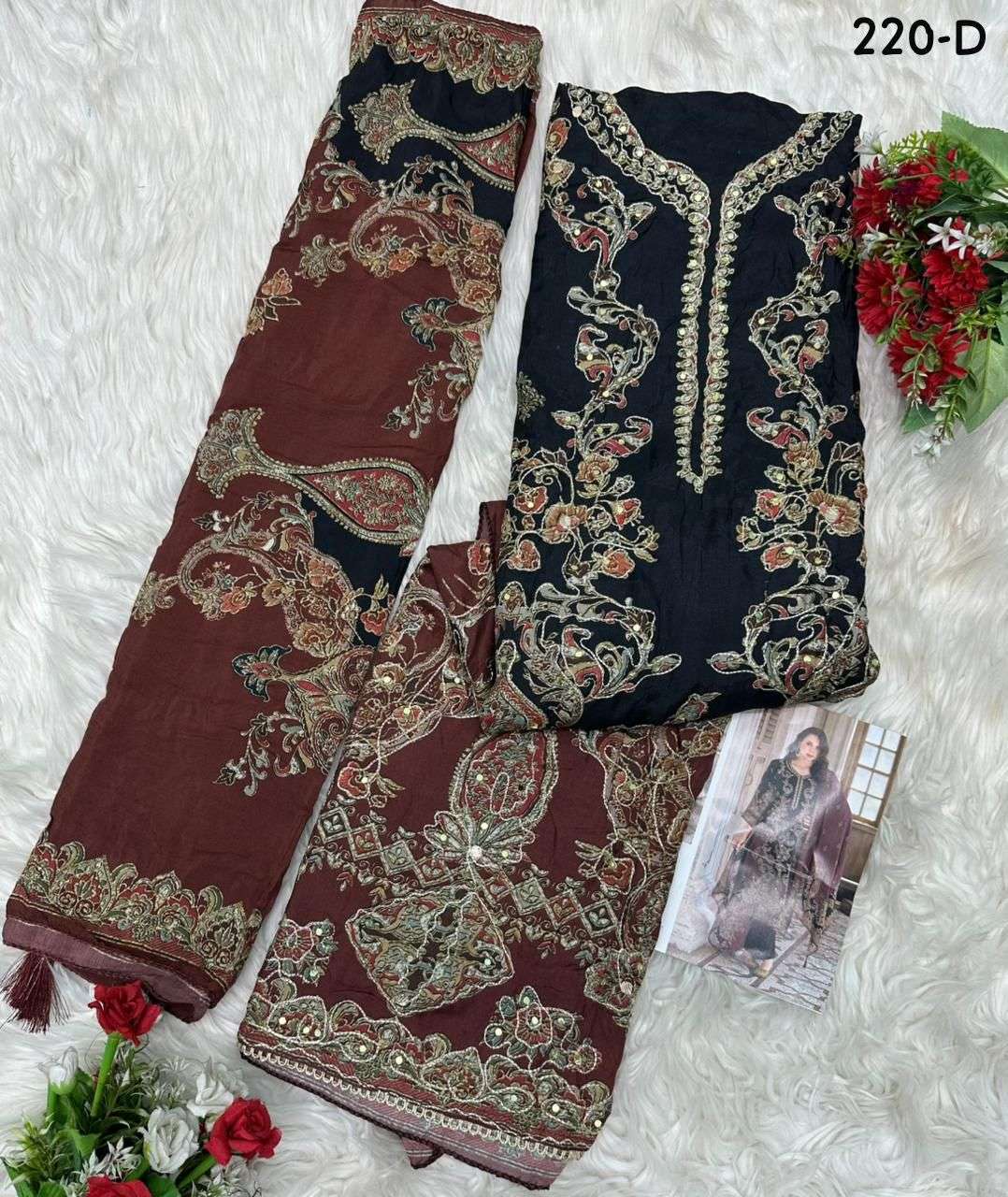 AMRUTVELA AT 220 VISCOSE DIGITAL PRINT WITH HAND WORK DESIGNER SUIT