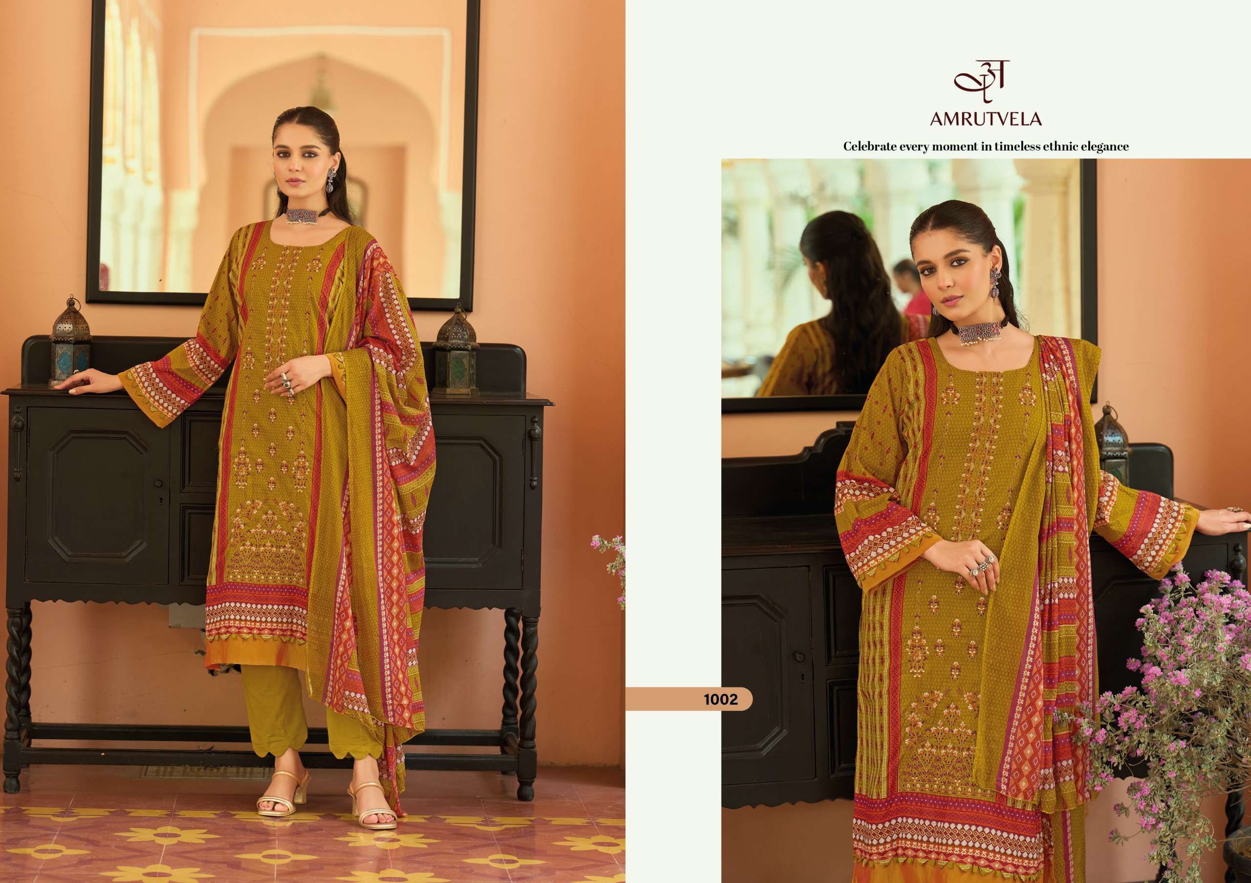 AMRUTVELA TEXTILE ABU SAEED COTTON DIGITAL PRINTS WITH EMBROIDERY WORK SUIT