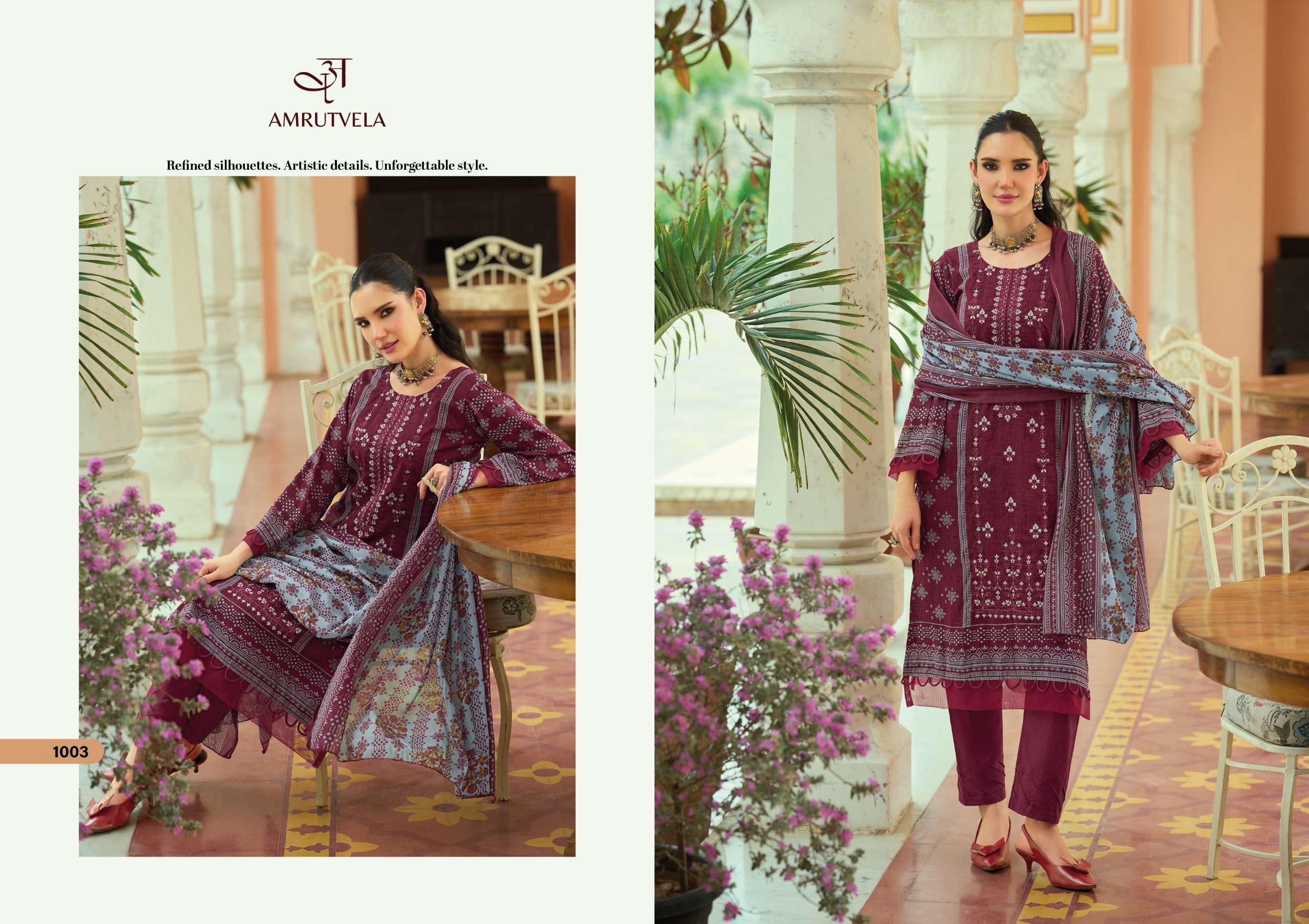AMRUTVELA TEXTILE ABU SAEED COTTON DIGITAL PRINTS WITH EMBROIDERY WORK SUIT