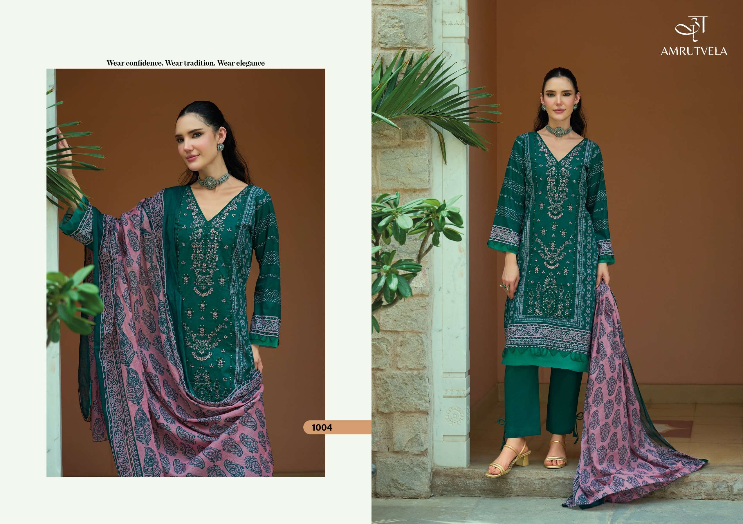 AMRUTVELA TEXTILE ABU SAEED COTTON DIGITAL PRINTS WITH EMBROIDERY WORK SUIT