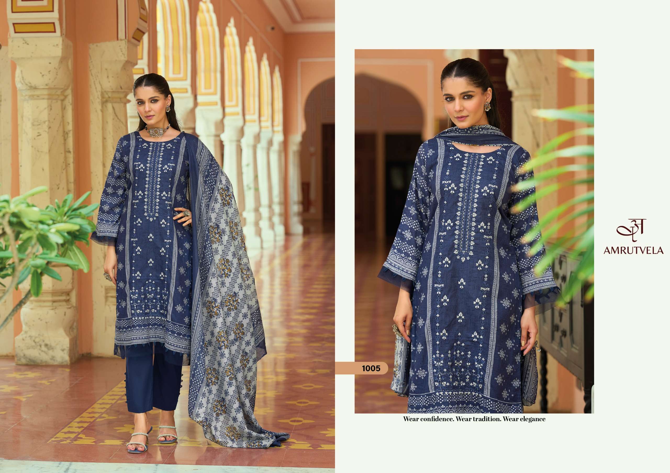 AMRUTVELA TEXTILE ABU SAEED COTTON DIGITAL PRINTS WITH EMBROIDERY WORK SUIT