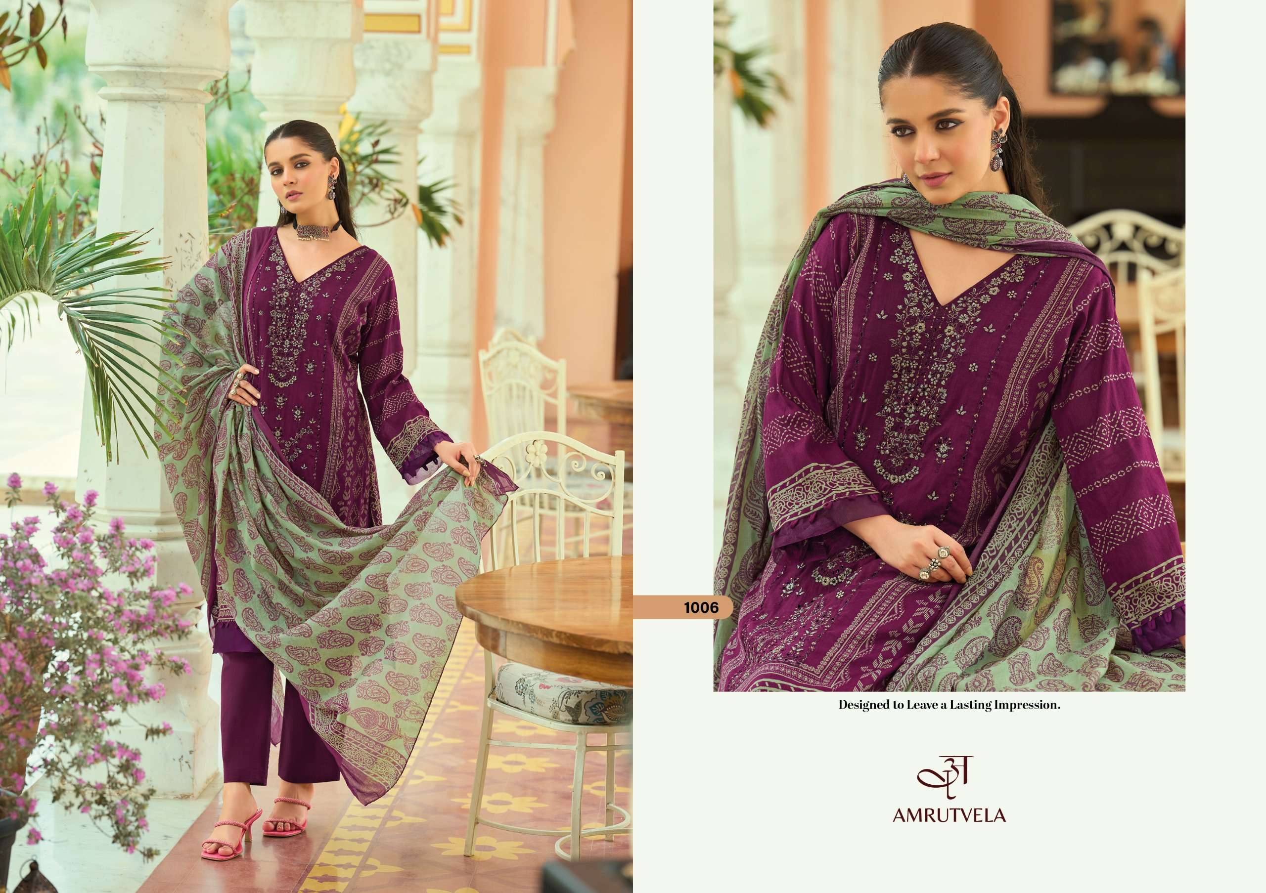 AMRUTVELA TEXTILE ABU SAEED COTTON DIGITAL PRINTS WITH EMBROIDERY WORK SUIT