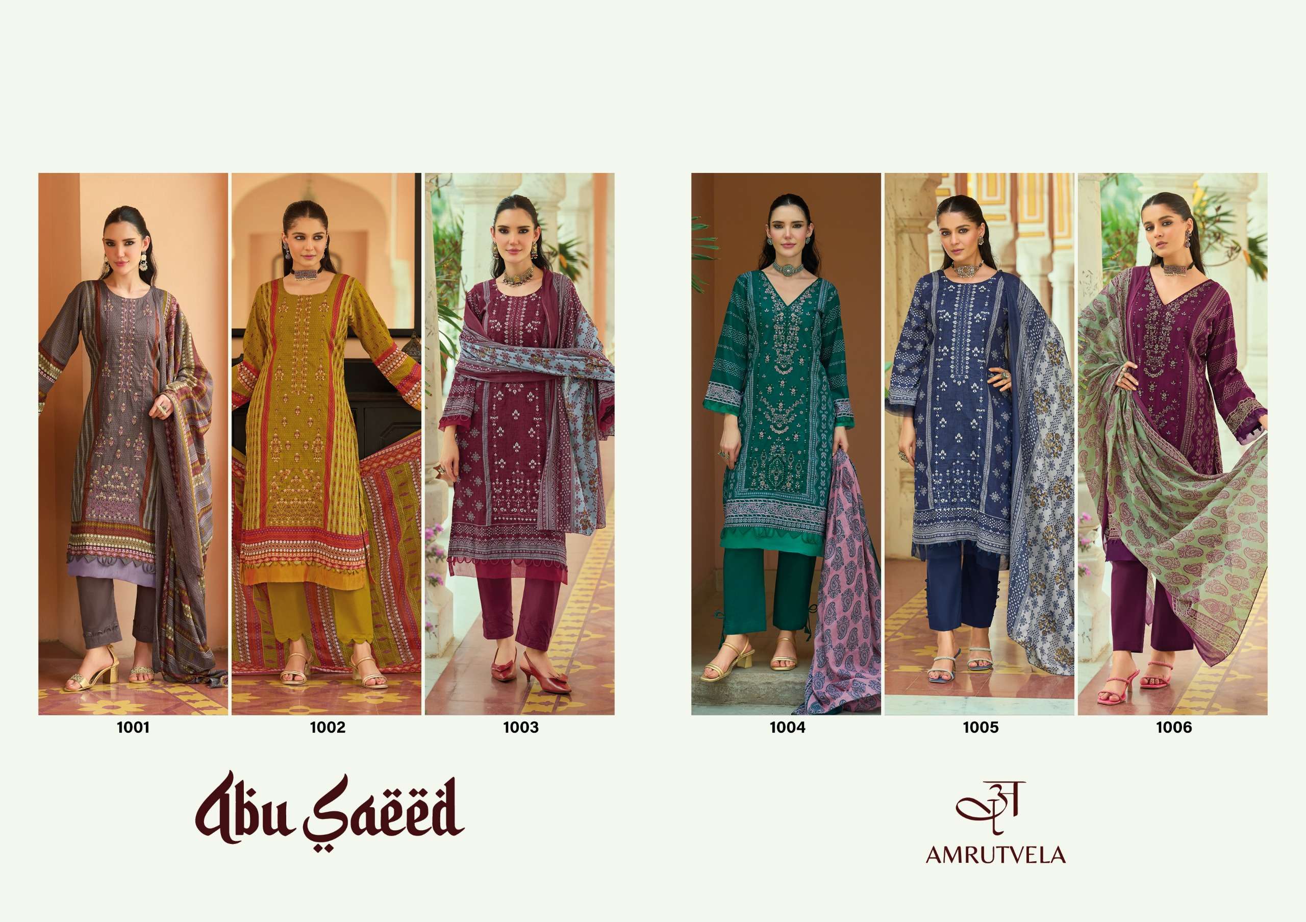 AMRUTVELA TEXTILE ABU SAEED COTTON DIGITAL PRINTS WITH EMBROIDERY WORK SUIT