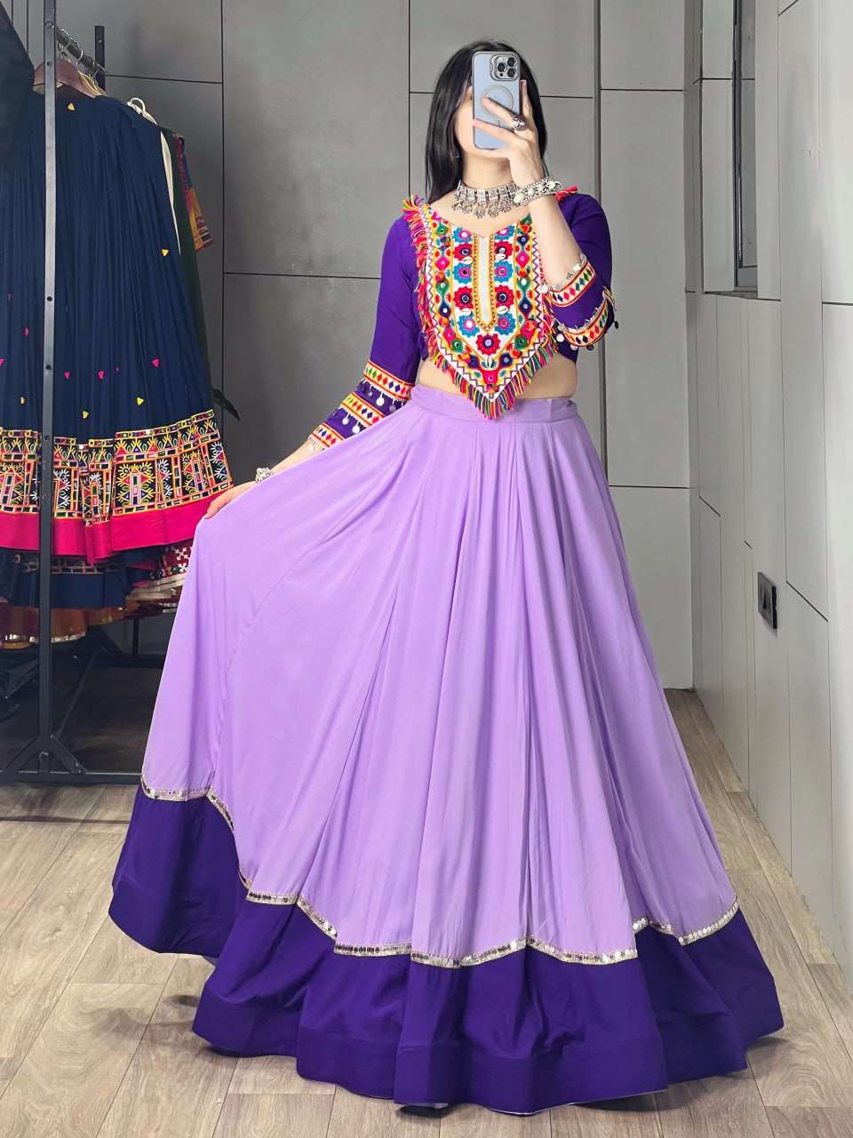 BANDHANI PALACE UTSAVI COTTON DESIGNER WORK NAVRATRI WEAR LEHENGA CHOLI 