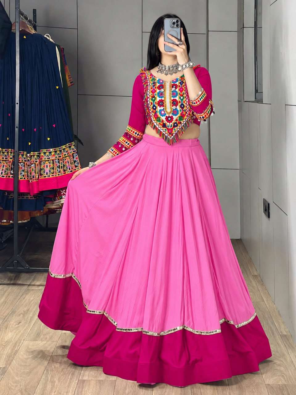 BANDHANI PALACE UTSAVI COTTON DESIGNER WORK NAVRATRI WEAR LEHENGA CHOLI 