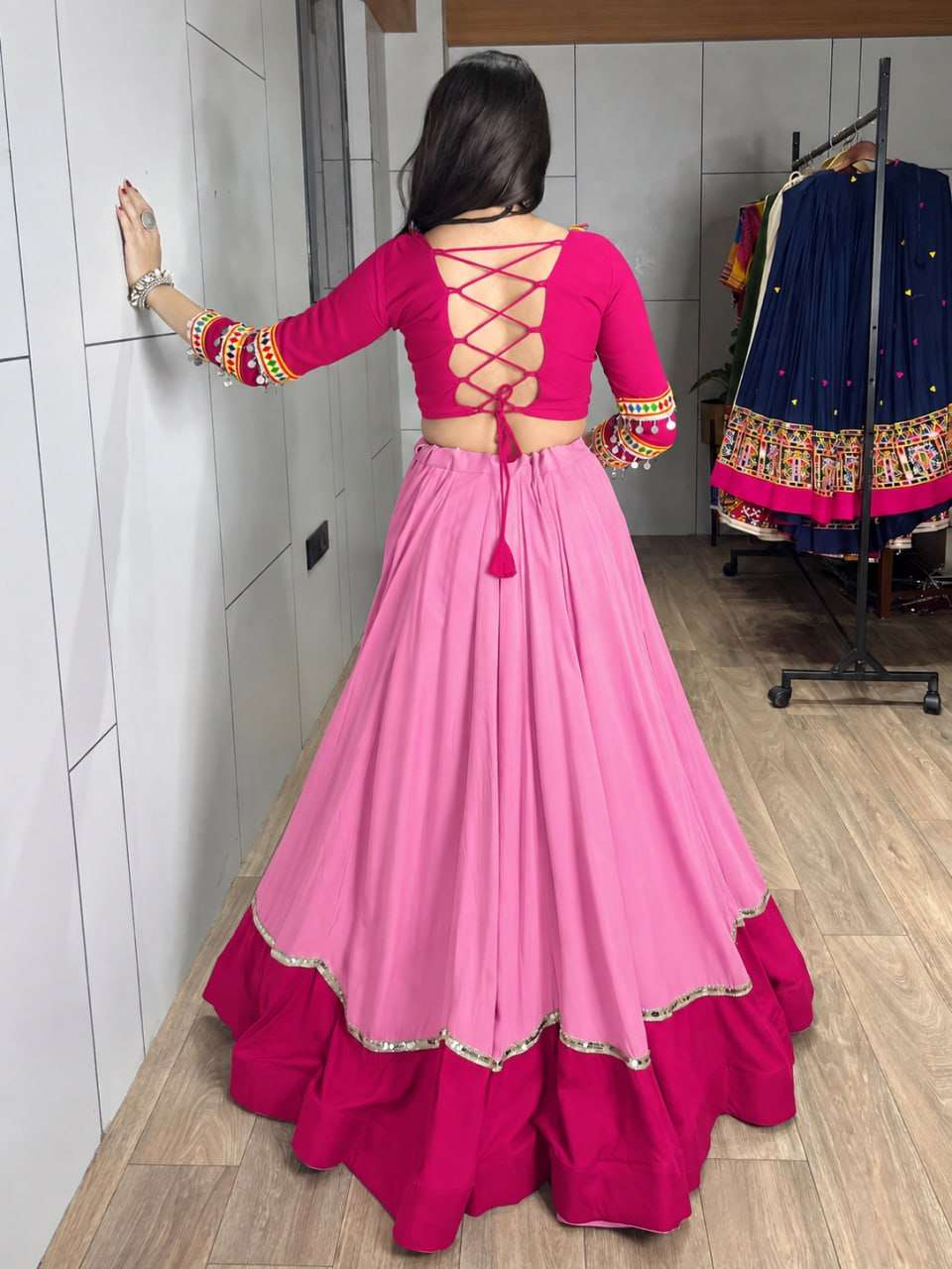 BANDHANI PALACE UTSAVI COTTON DESIGNER WORK NAVRATRI WEAR LEHENGA CHOLI 
