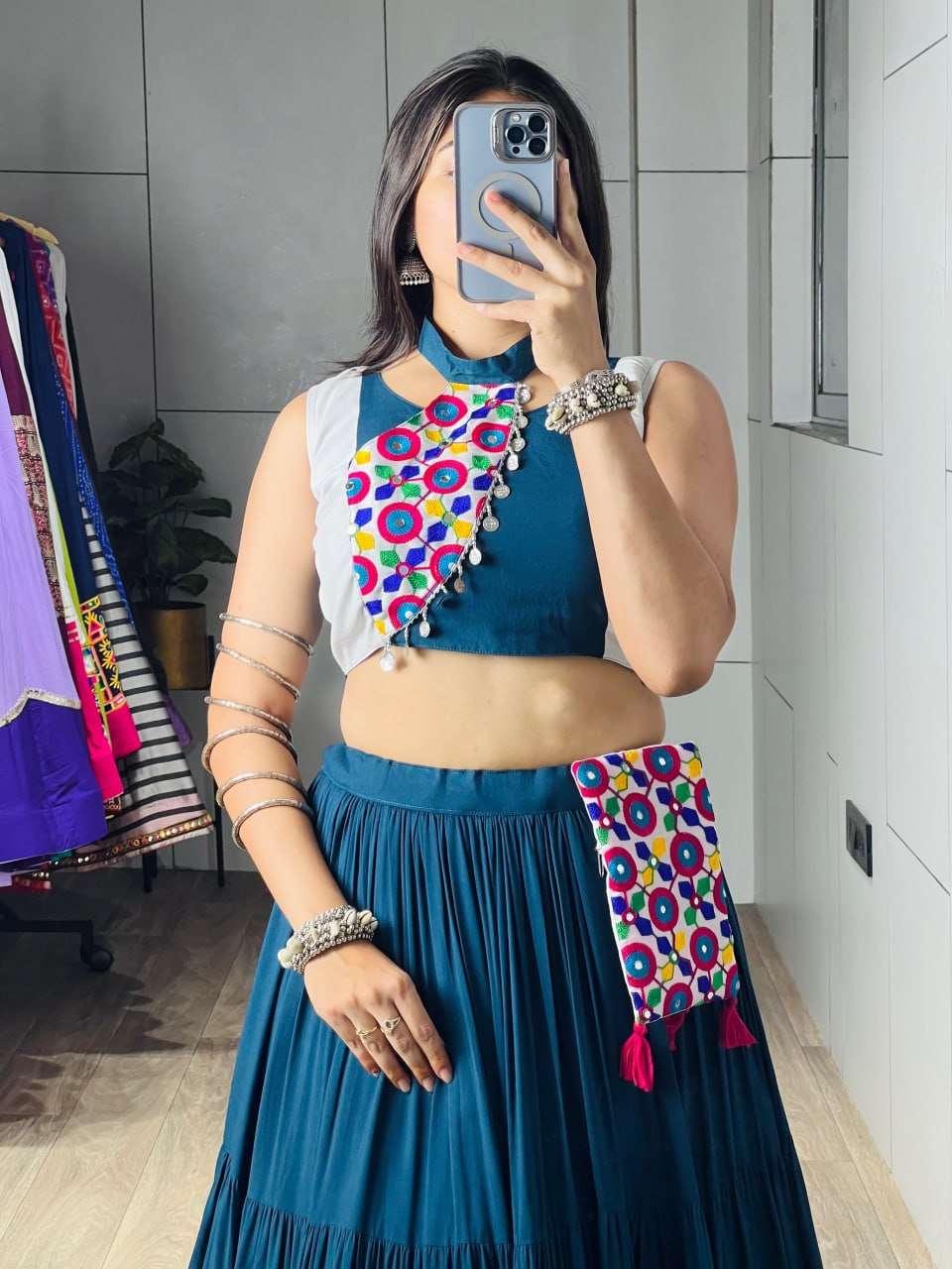 BANDHANI PALACE VASTRA COTTON DESIGNER NAVRATRI WEAR LEHENGA CHOLI 
