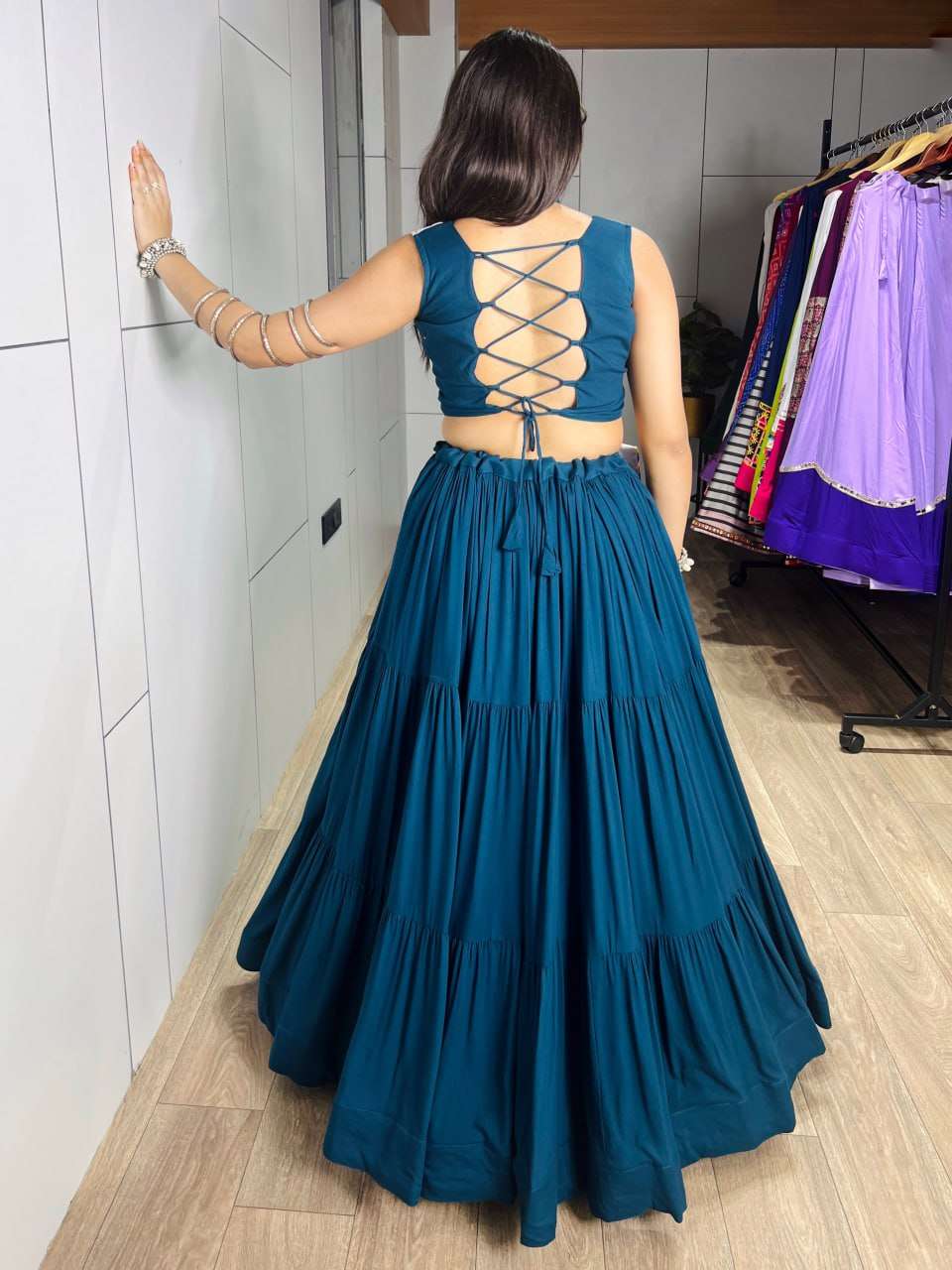 BANDHANI PALACE VASTRA COTTON DESIGNER NAVRATRI WEAR LEHENGA CHOLI 