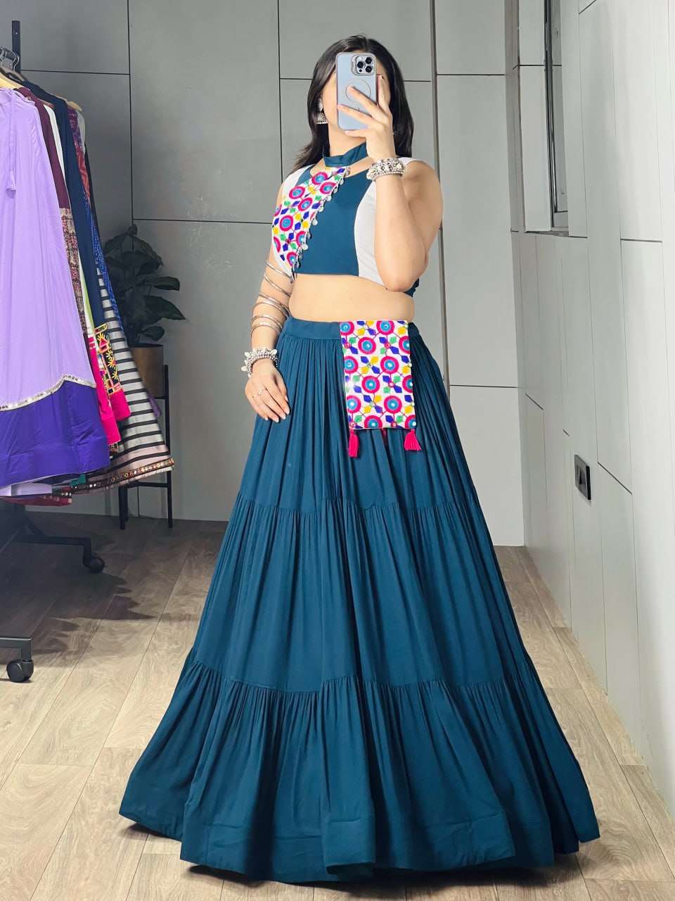 BANDHANI PALACE VASTRA COTTON DESIGNER NAVRATRI WEAR LEHENGA CHOLI 