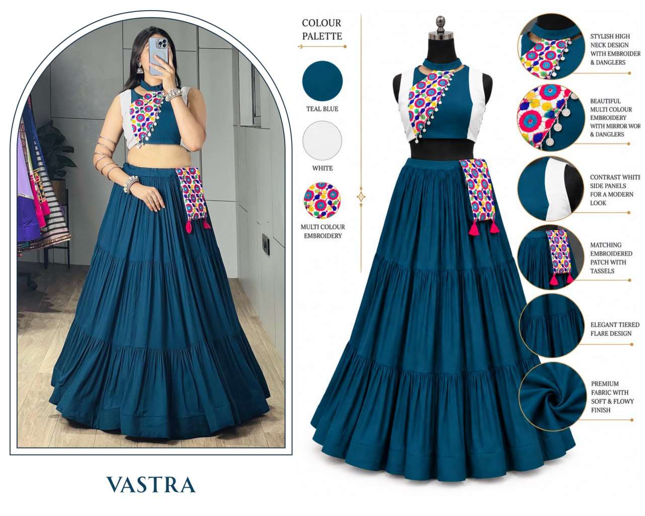 BANDHANI PALACE VASTRA COTTON DESIGNER NAVRATRI WEAR LEHENGA CHOLI 