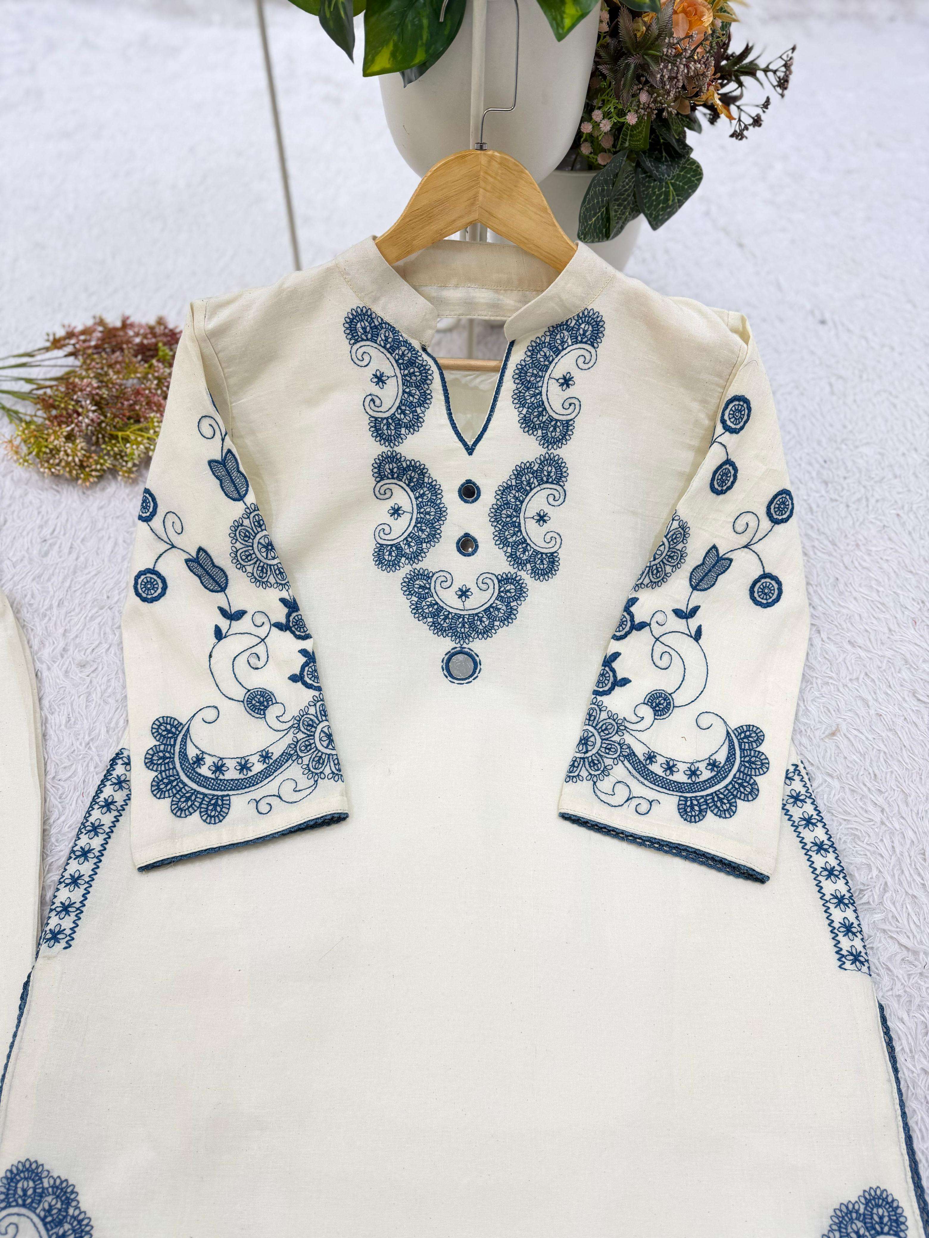 BE 498 COTTON DESIGNER EMBROIDERED WORKED CO-ORD SET