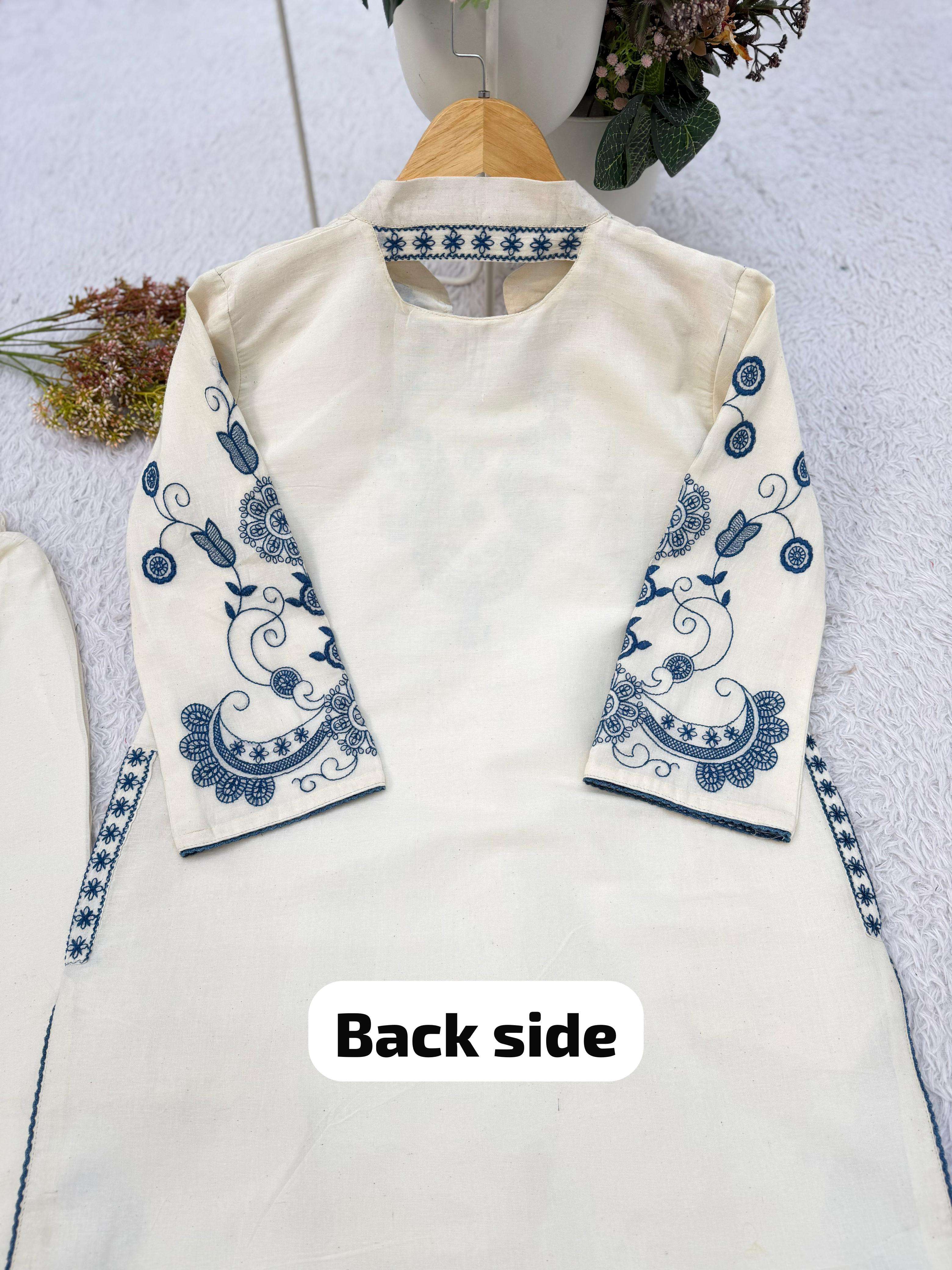 BE 498 COTTON DESIGNER EMBROIDERED WORKED CO-ORD SET
