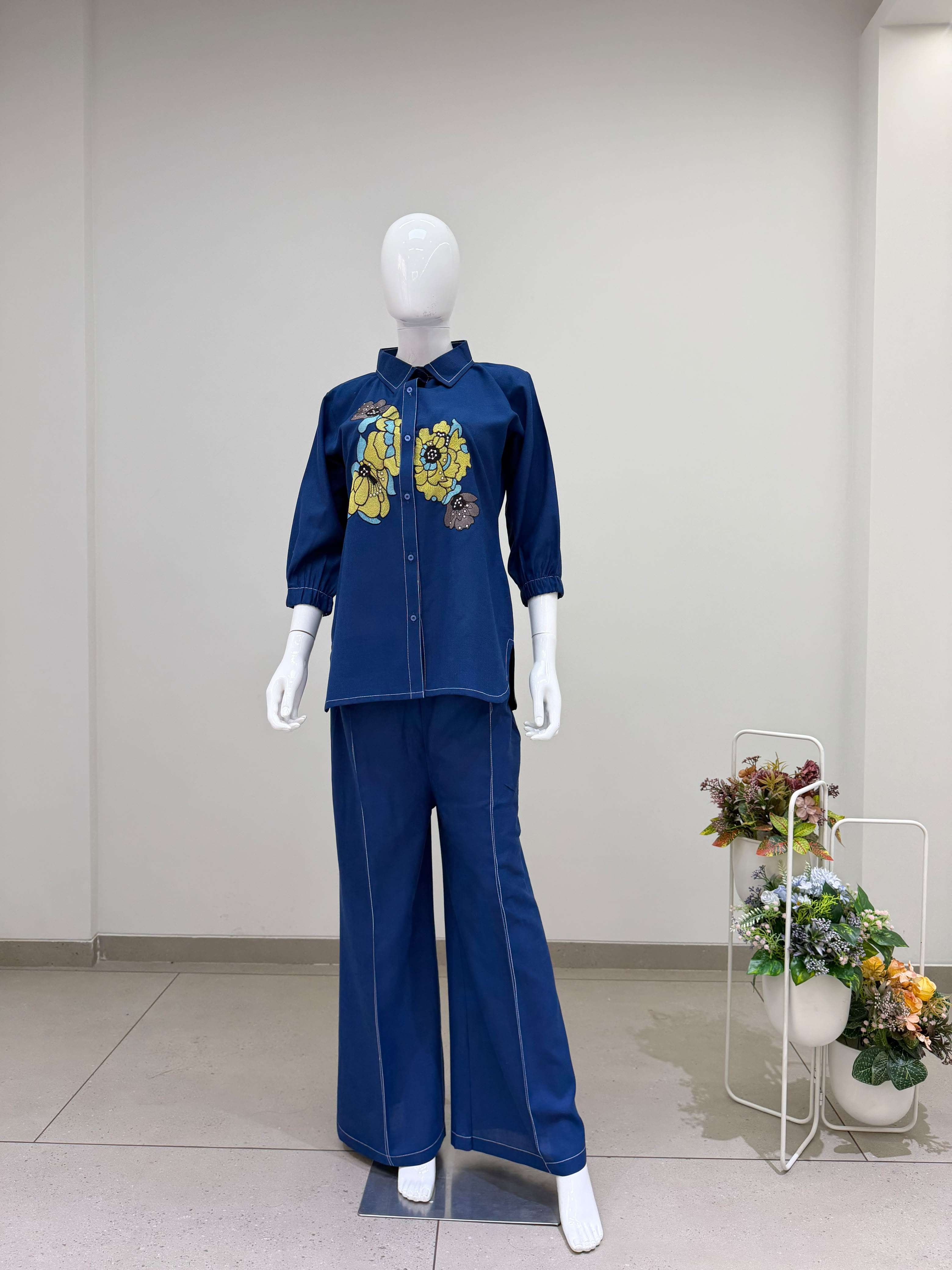 BE 512 COTTON EMBROIDERED WORKED FANCY CO-ORD SET 