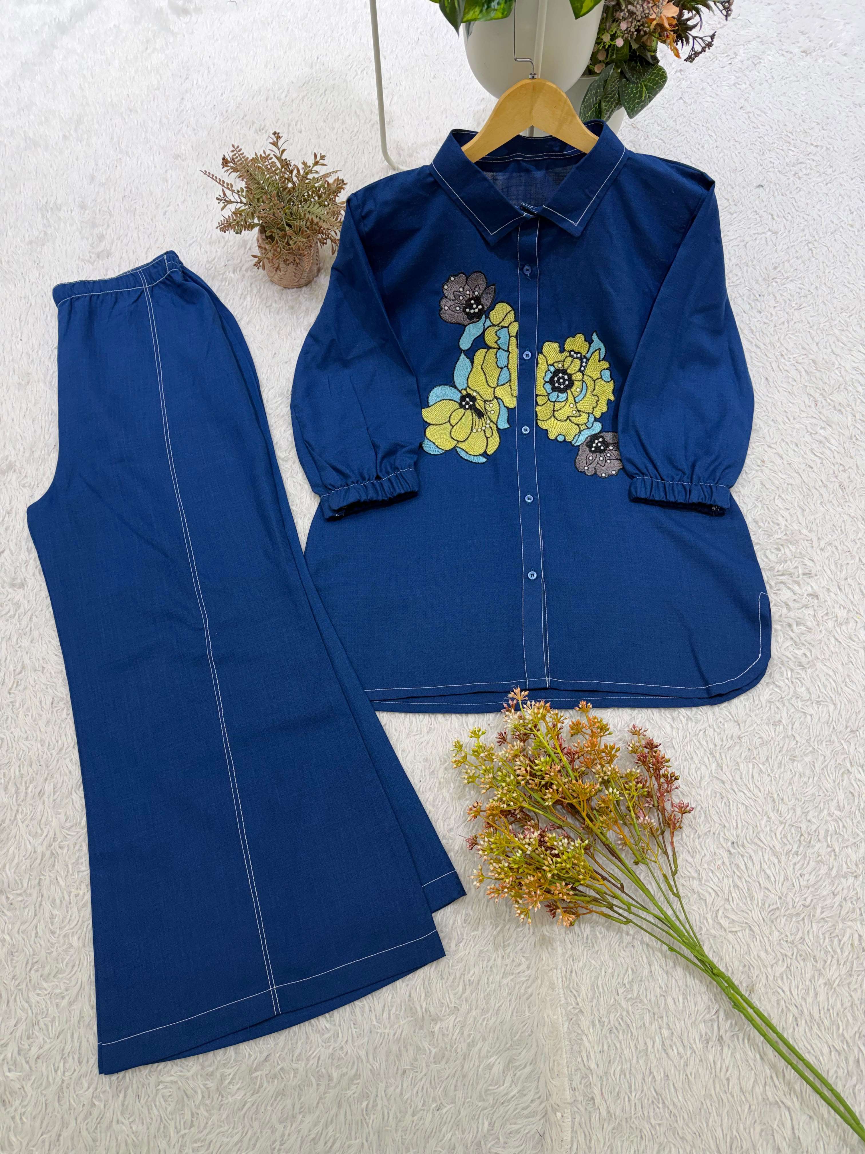BE 512 COTTON EMBROIDERED WORKED FANCY CO-ORD SET 