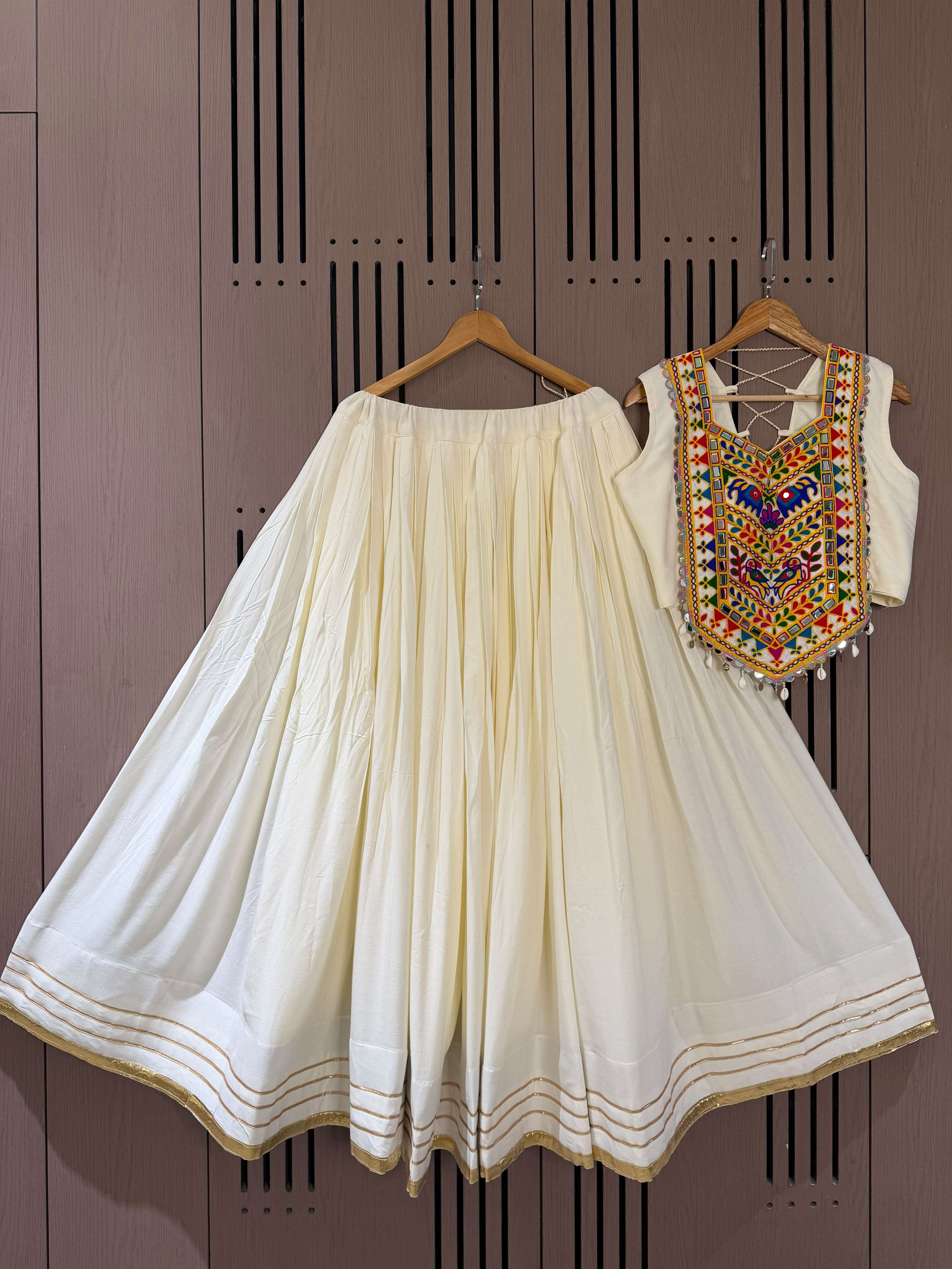 BE 661 RAYON EMBROIDERY DESIGNER WORK NAVRATRI WEAR LEHANGA CHOLI 