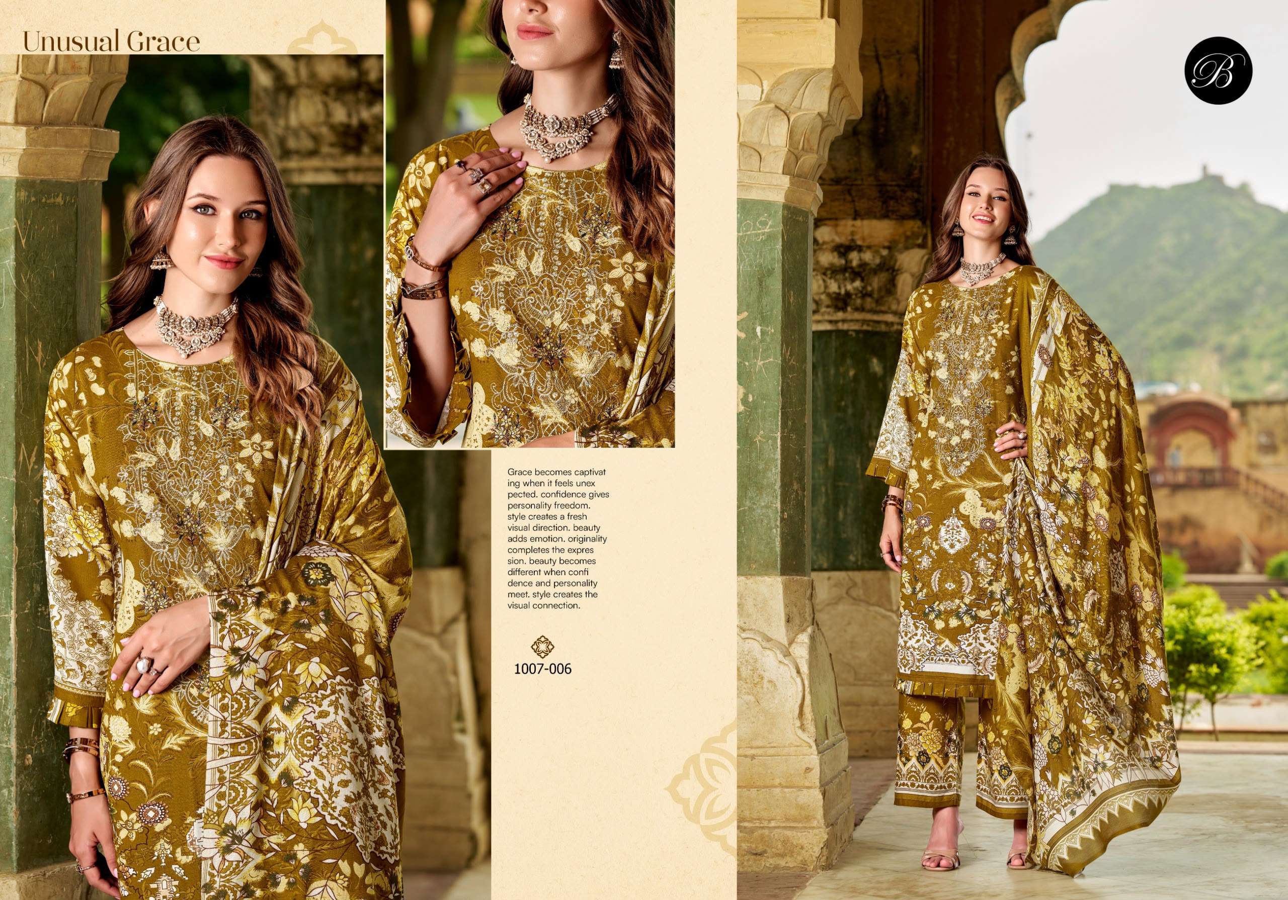BELLIZA DESIGNER STUDIO DILKHUSH VOL 6 VISCOSE DIGITAL PRINT WITH FANCY WORK SUIT