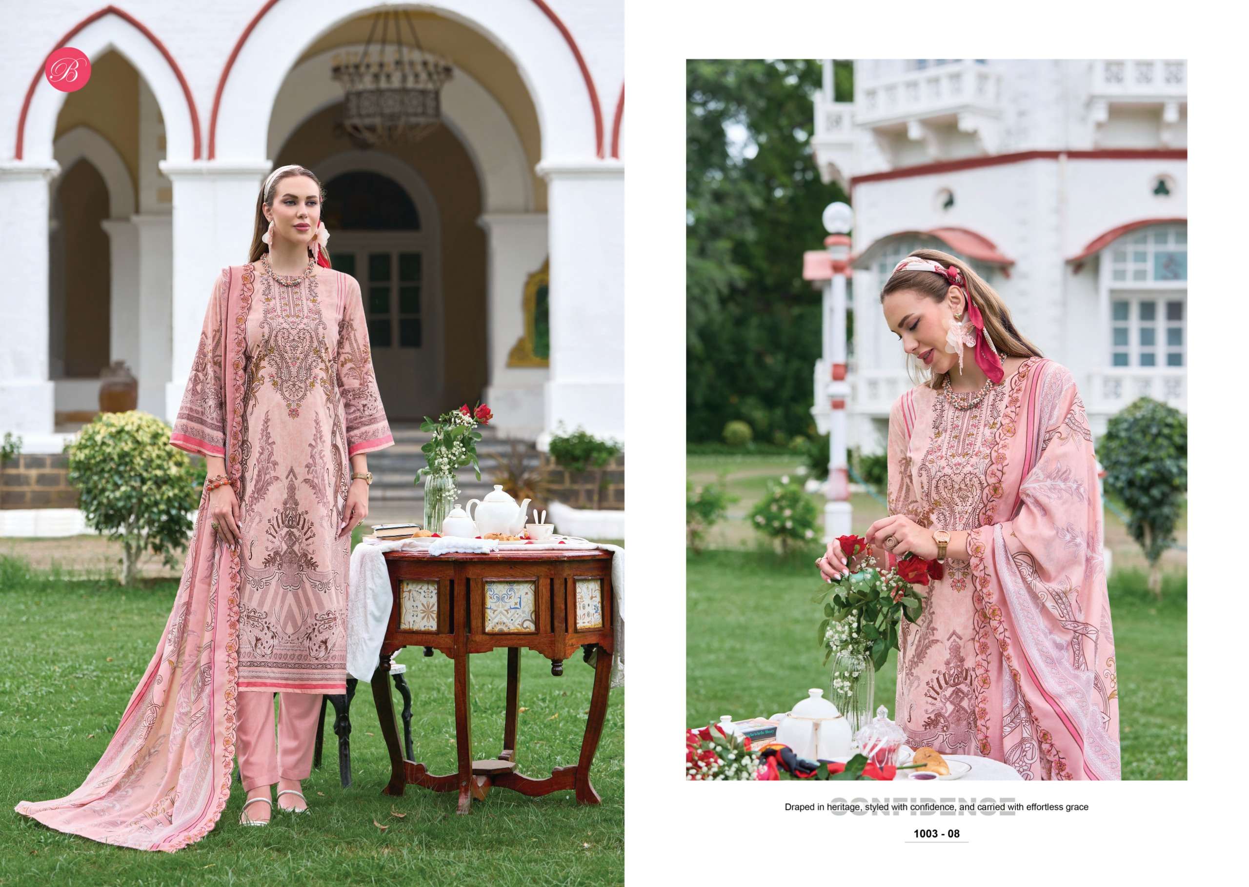 BELLIZA DESIGNER STUDIO GUZARISH VOL 25 COTTON DIGITAL PRINTS WITH EMBROIDERY WORKS SUIT