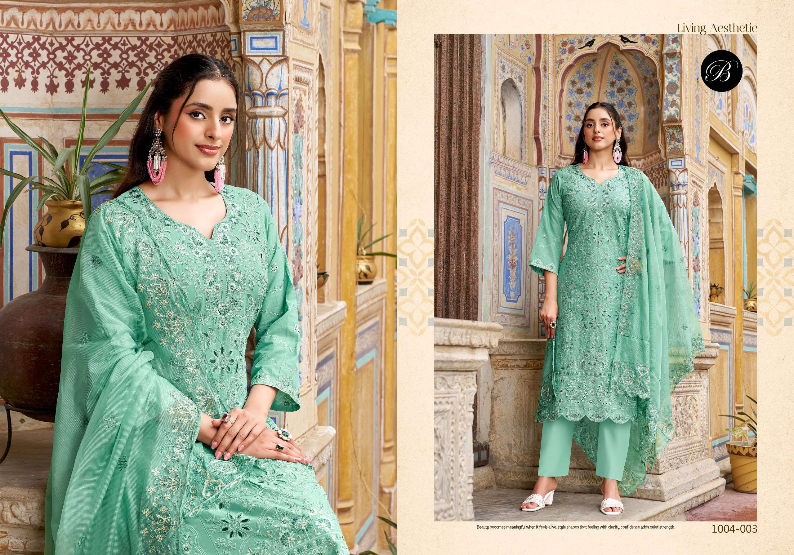 BELLIZA DESIGNER STUDIO KHWAISH LAWN COTTON DIGITAL PRINT WITH EMBROIDERY SUIT