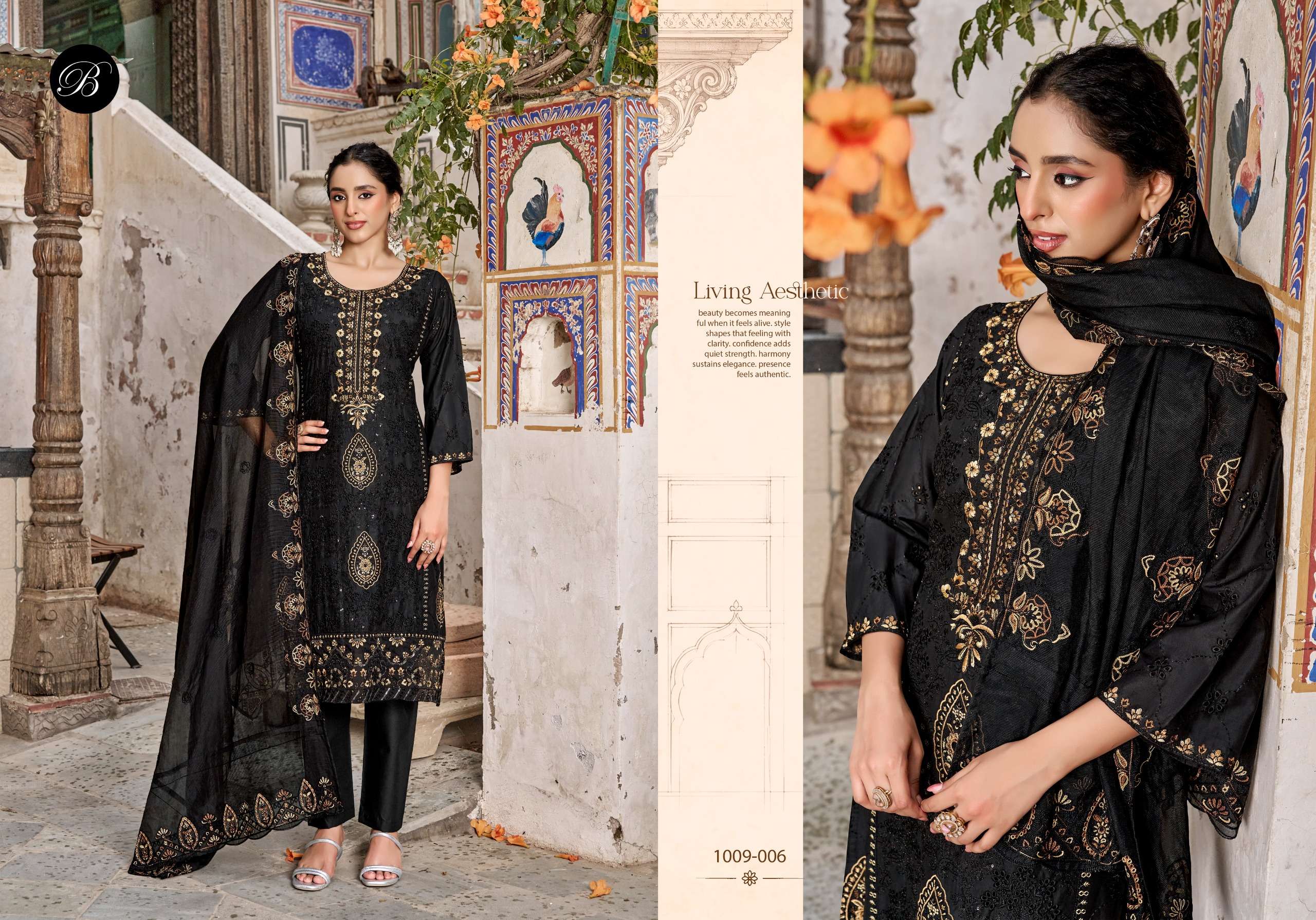 BELLIZA DESIGNER STUDIO KHWAISH VOL 2 LAWN COTTON KARACHI EMBROIDERY STYLE WORK SUIT